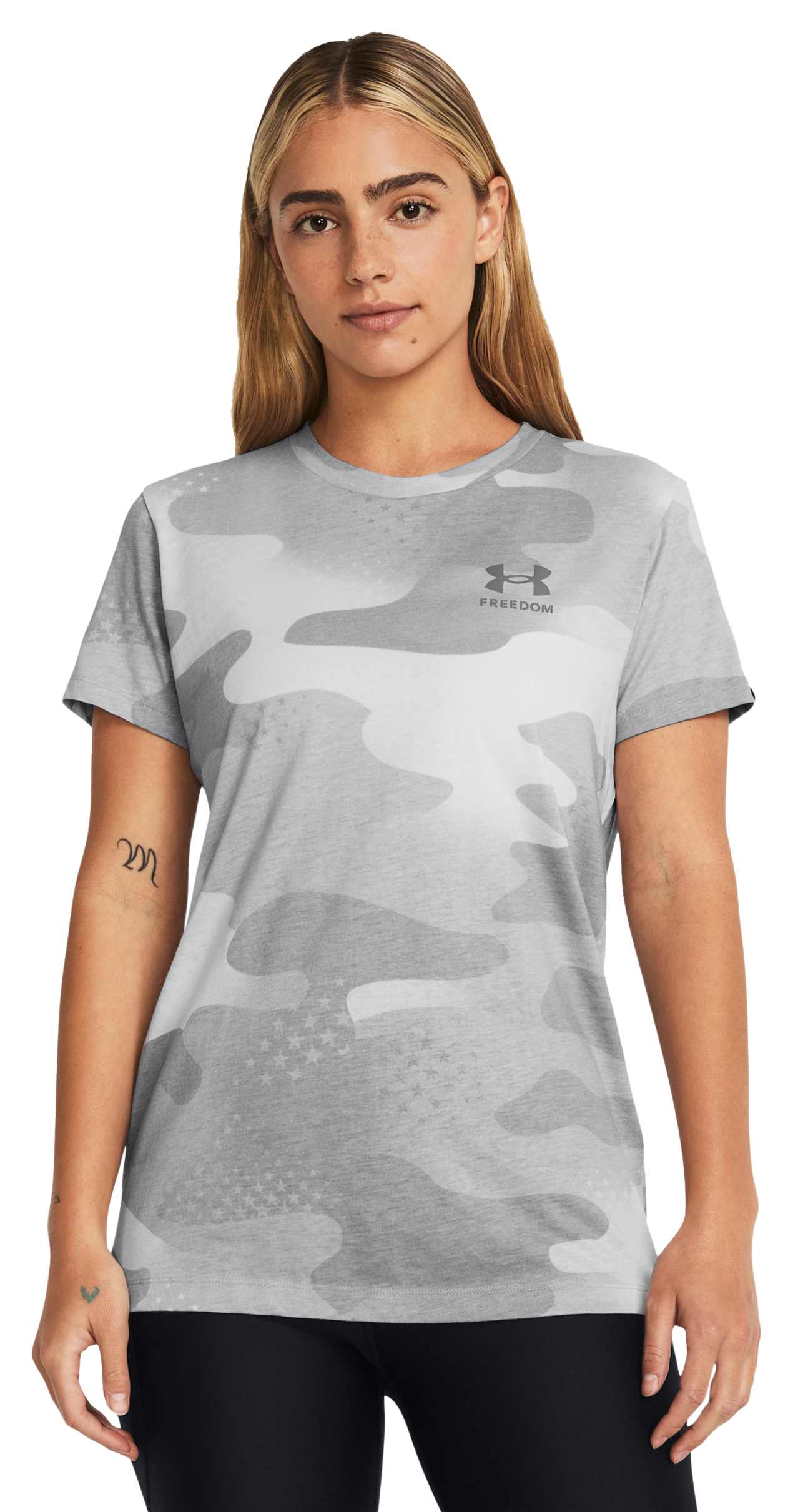 Under Armour UA Freedom Amp Short-Sleeve T-Shirt for Ladies - Mod Gray/Titan Gray - S -  196885608186