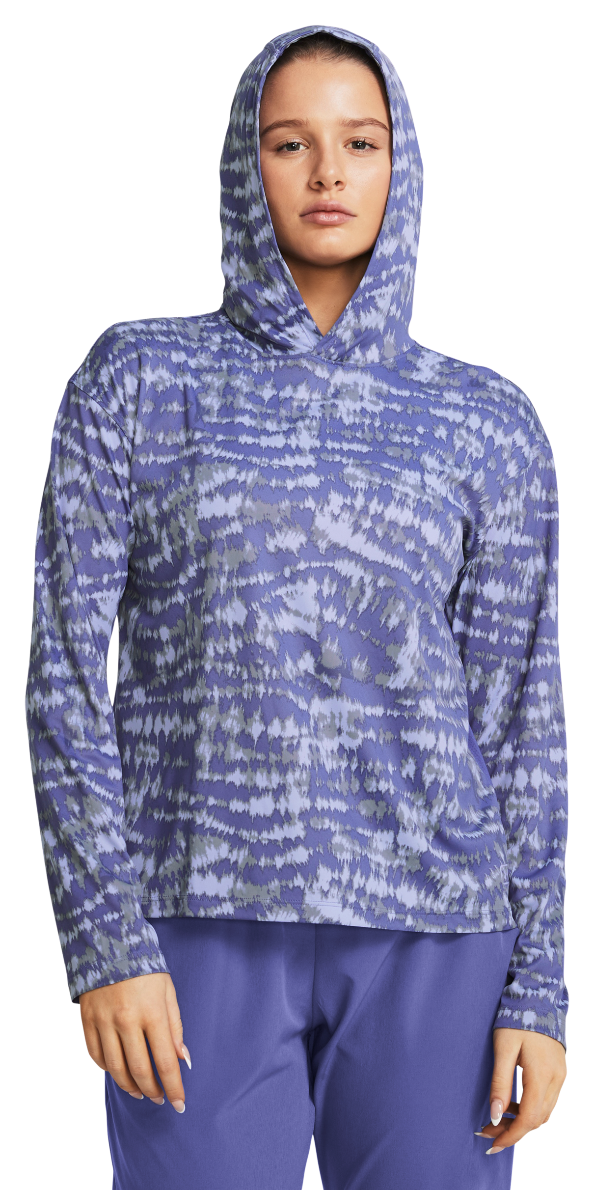 Image of Under Armour Iso-Chill Shorebreak Long-Sleeve Hoodie for Ladies - Starlight/Celeste/Celeste - M