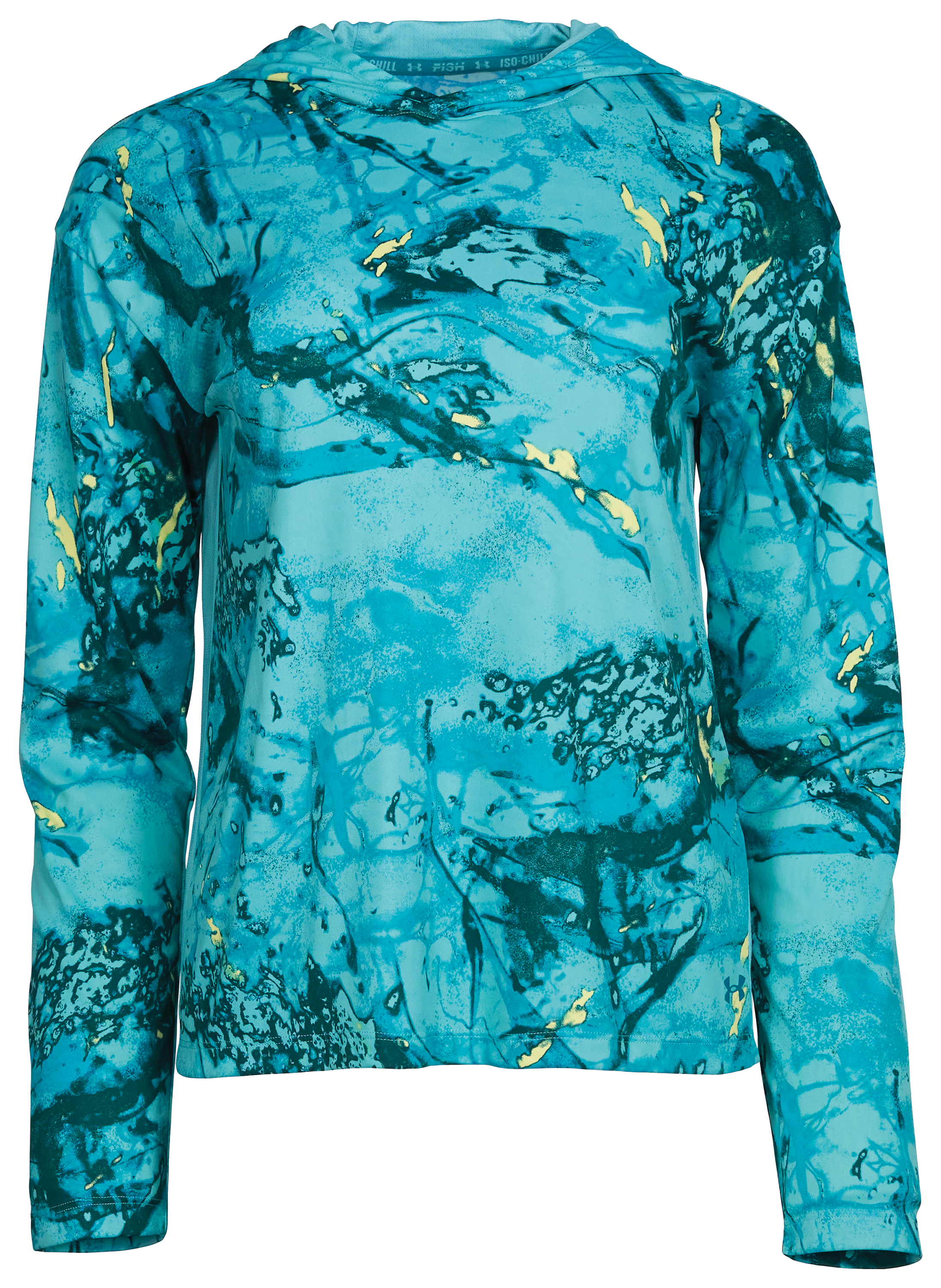 Image of Under Armour Iso-Chill Shorebreak Long-Sleeve Hoodie for Ladies - Radial Turquoise/Sonic Yellow - S