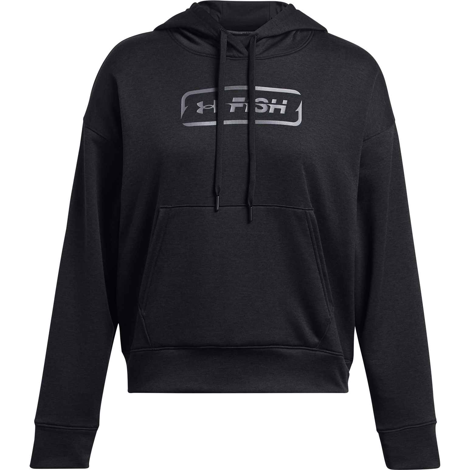 Image of Under Armour Shoreline Terry Long-Sleeve Hoodie for Ladies - Black/Castlerock/Castlerock - S