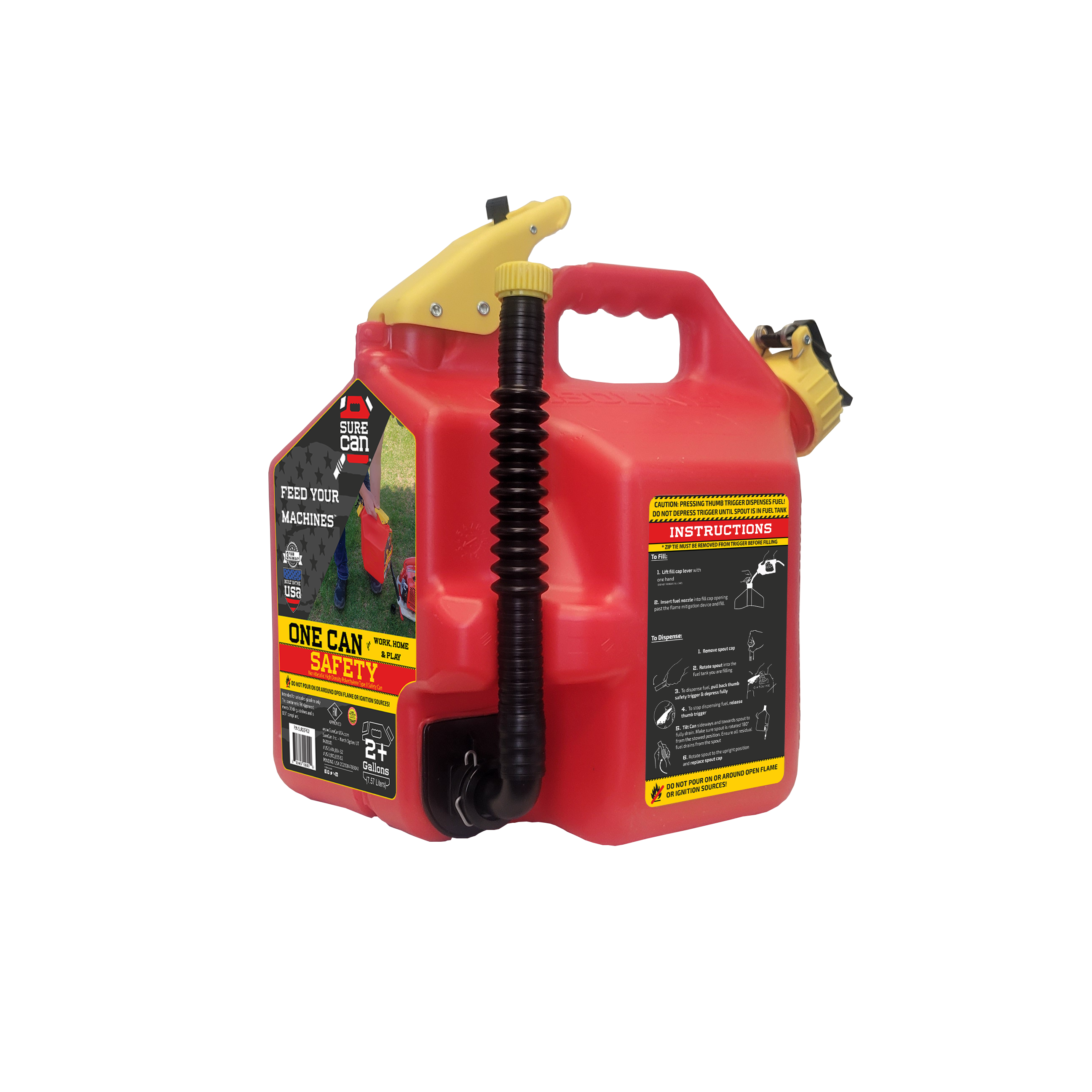 Image of SureCan 2+ Gallon Gasoline Type II Safety Can