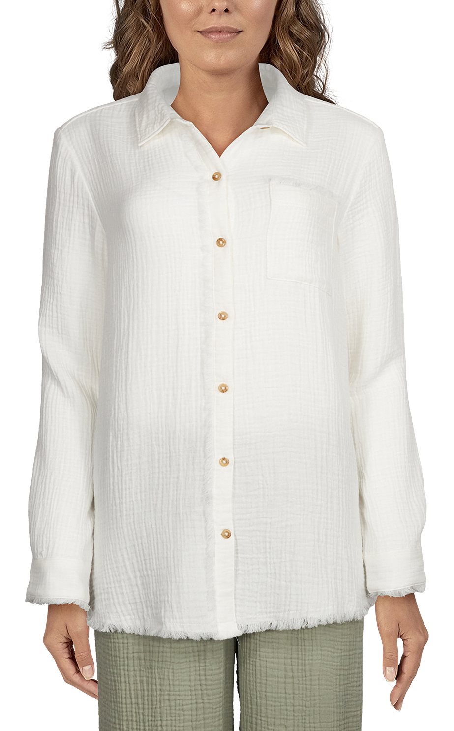 NATURAL REFLECTIONS Double Cloth Button-Down Long-Sleeve Shirt