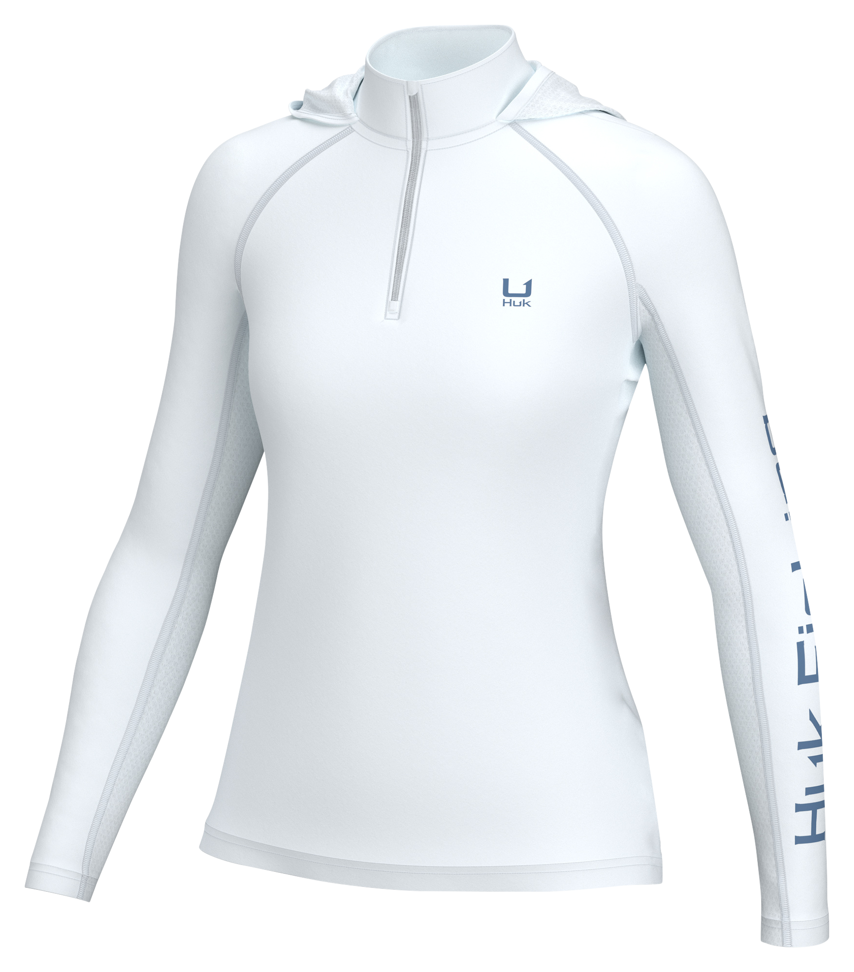 Image of Huk Icon Quarter-Zip Long-Sleeve Hoodie for Ladies - White - S