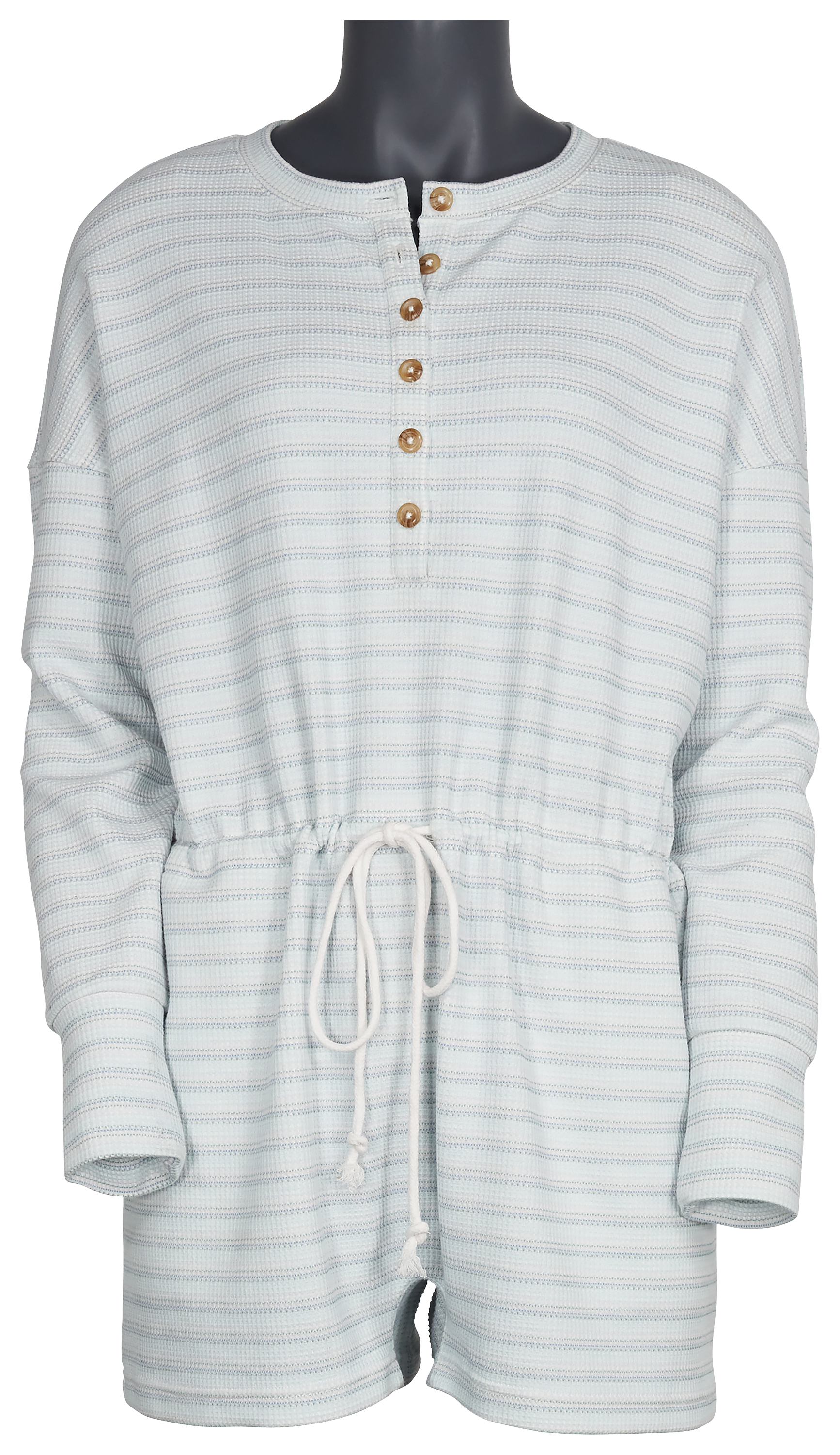 NATURAL REFLECTIONS Space-Dye Short Long-Sleeve Romper