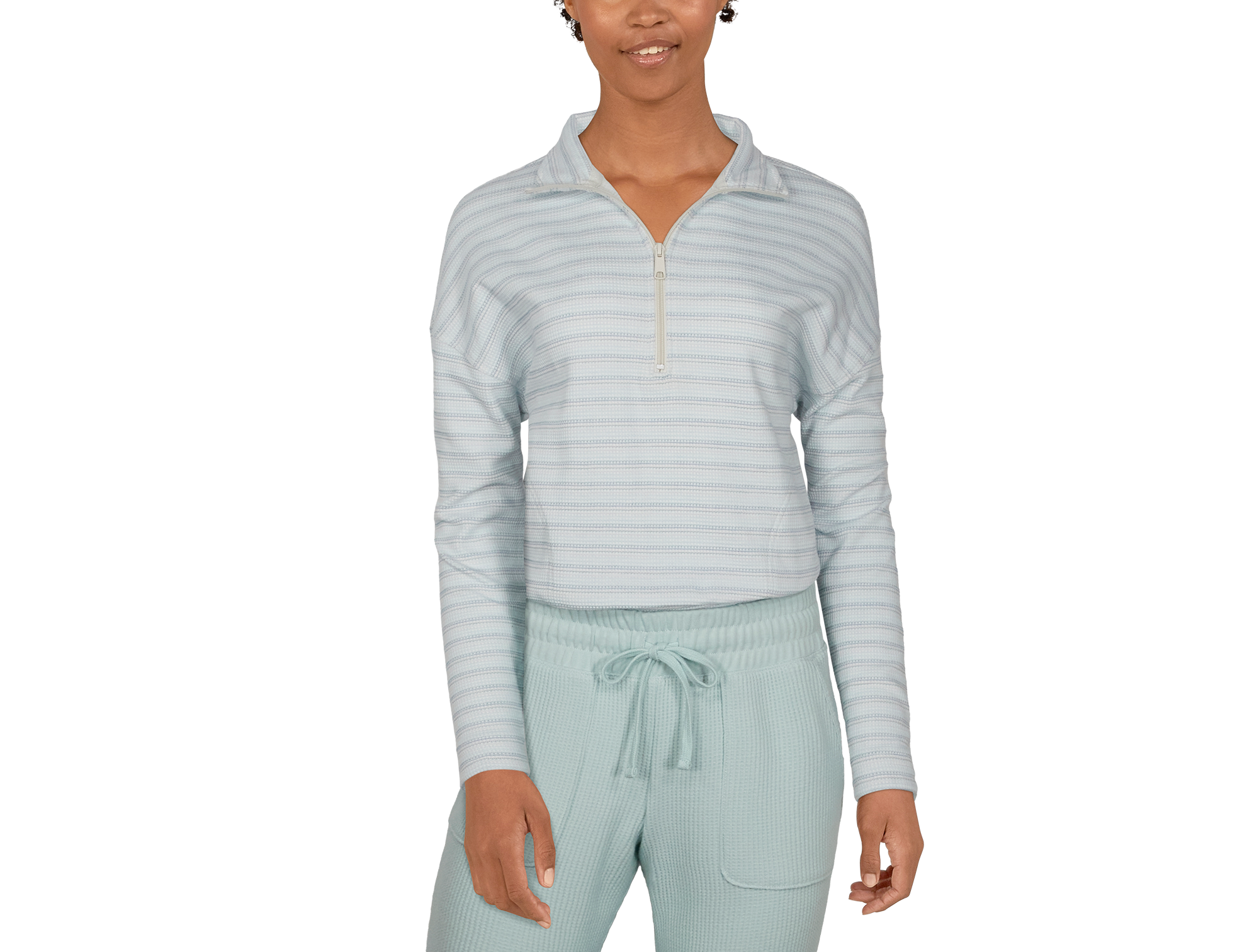 Natural Reflections Space Dye Waffle Half-Zip Pullover for Ladies                                                               
