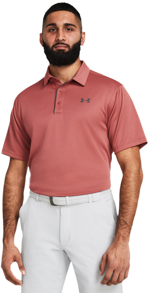 Image of Under Armour Tech Short-Sleeve Polo - Sedona Red/Pitch Gray - S