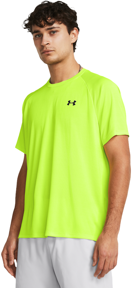 Under Armour Tech Textured Short-Sleeve T-Shirt for Men - Hi-Vis Yellow/Black - 2XL