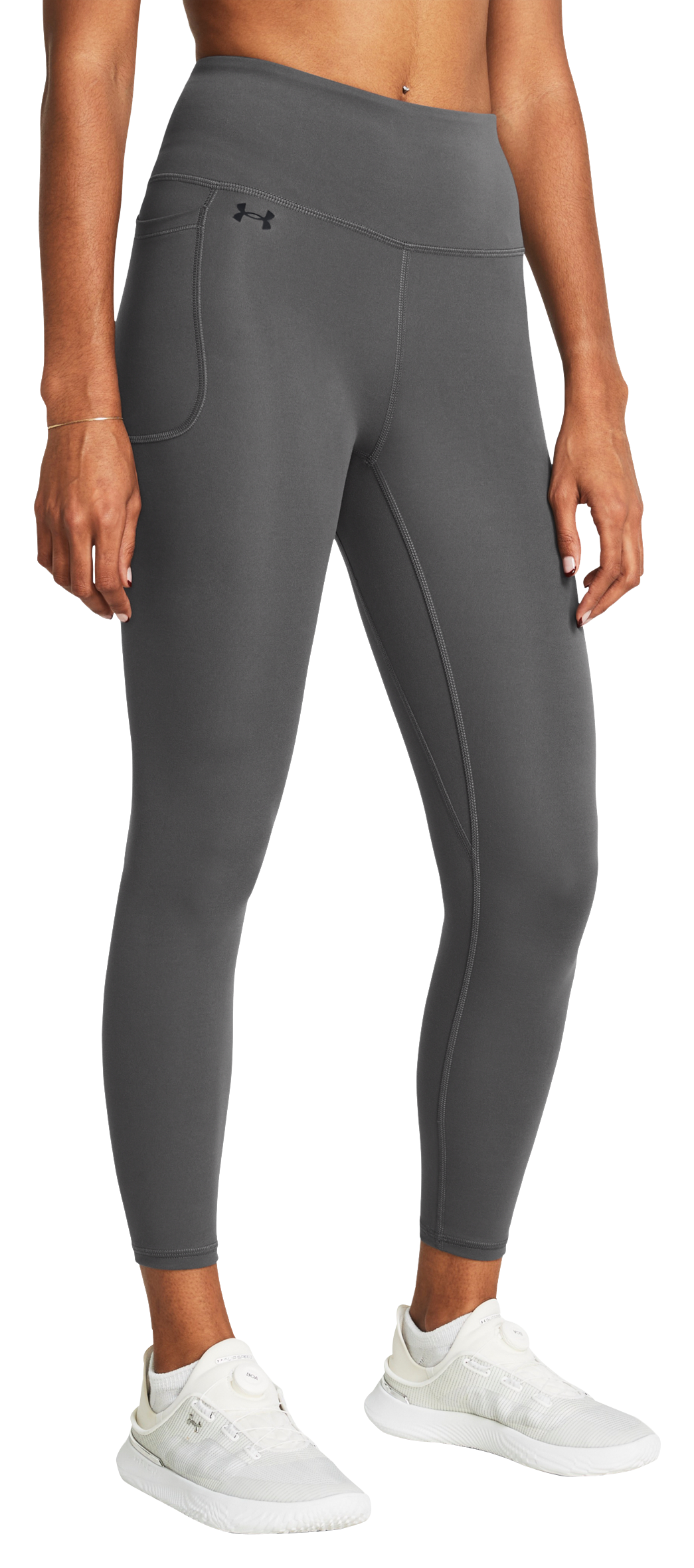 Image of Under Armour UA Motion Ankle Leggings - Castlerock/Black - S - Regular