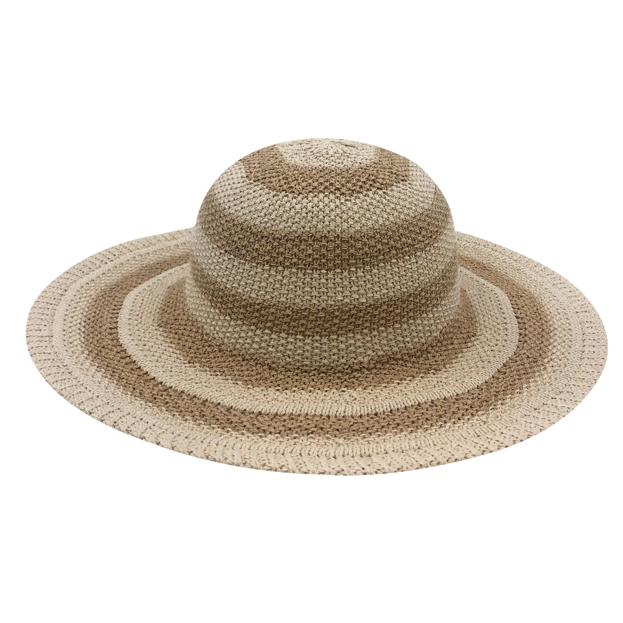 Image of Kanut Sports Cassidy Wide-Brim Sun Hat for Ladies - Natural Stripe - S/M