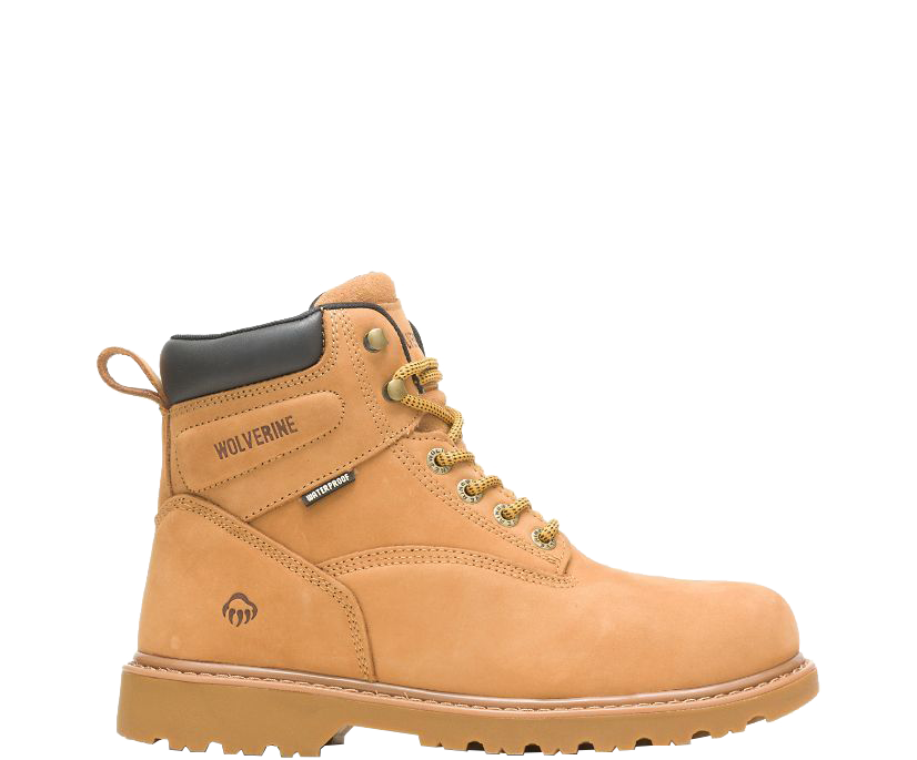 Image of Wolverine Floorhand Waterproof Steel Toe Work Boots for Men - Wheat - 7M