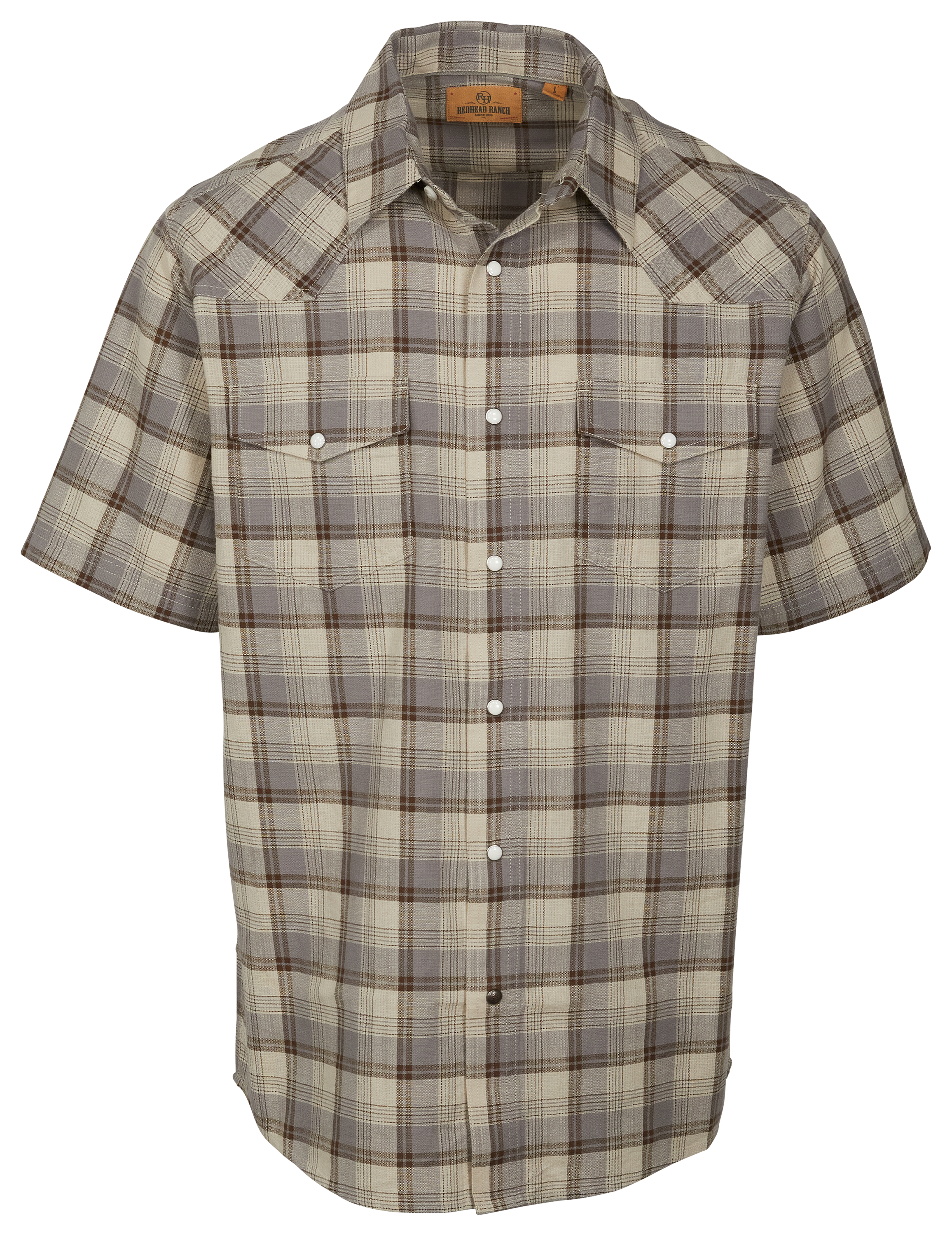 REDHEAD Ranch Buckholts Snap-Front Plaid Short-Sleeve Shirt for Men