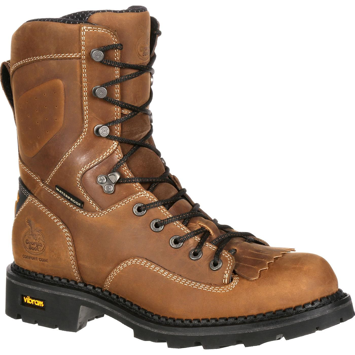 Image of Georgia Boot Comfort Core Logger Waterproof Composite-Toe Work Boots for Men - Crazy Horse - 8M