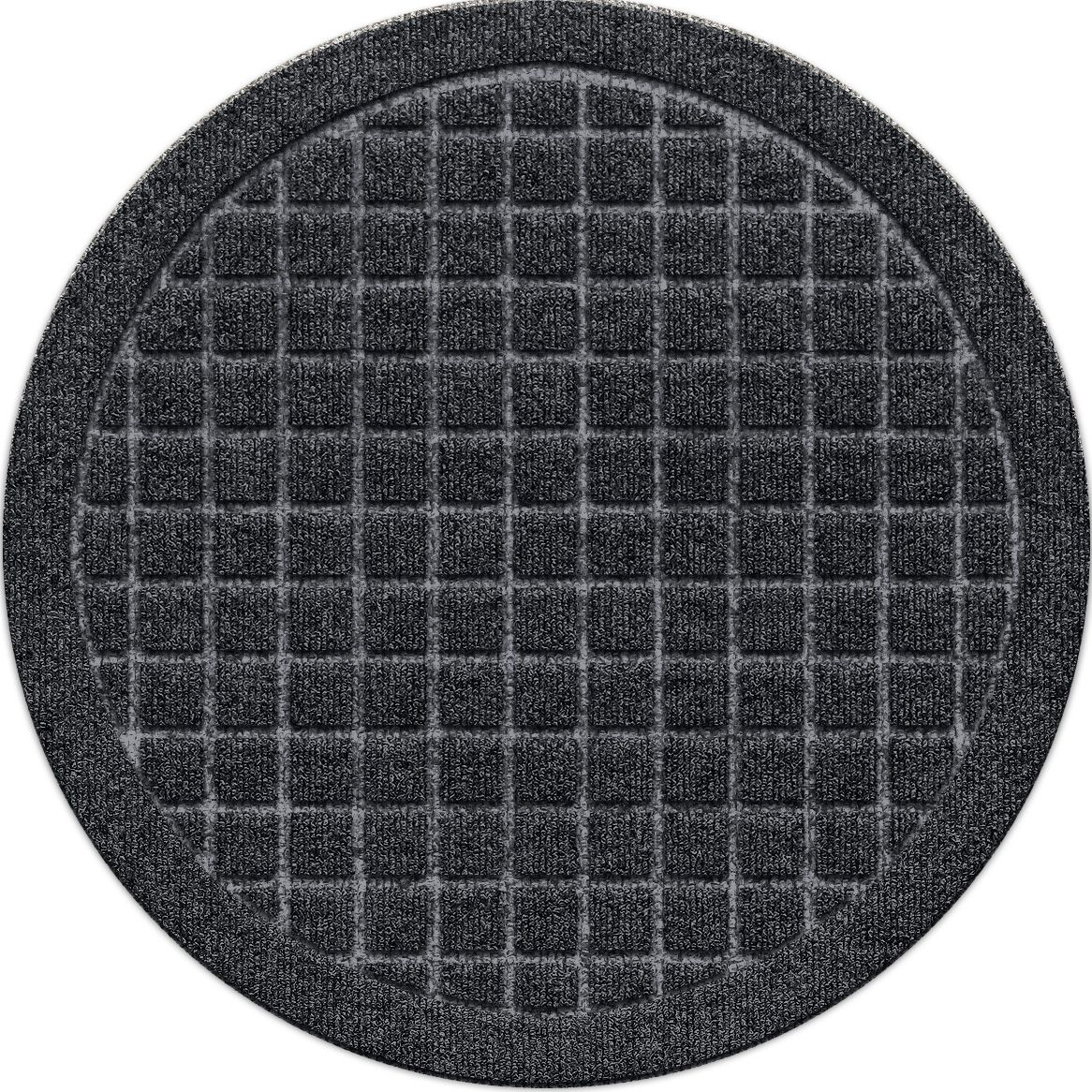 Image of Bungalow Flooring Waterhog Squares Indoor-Outdoor Round Plant Trivet - Trivet set of 2 - Charcoal