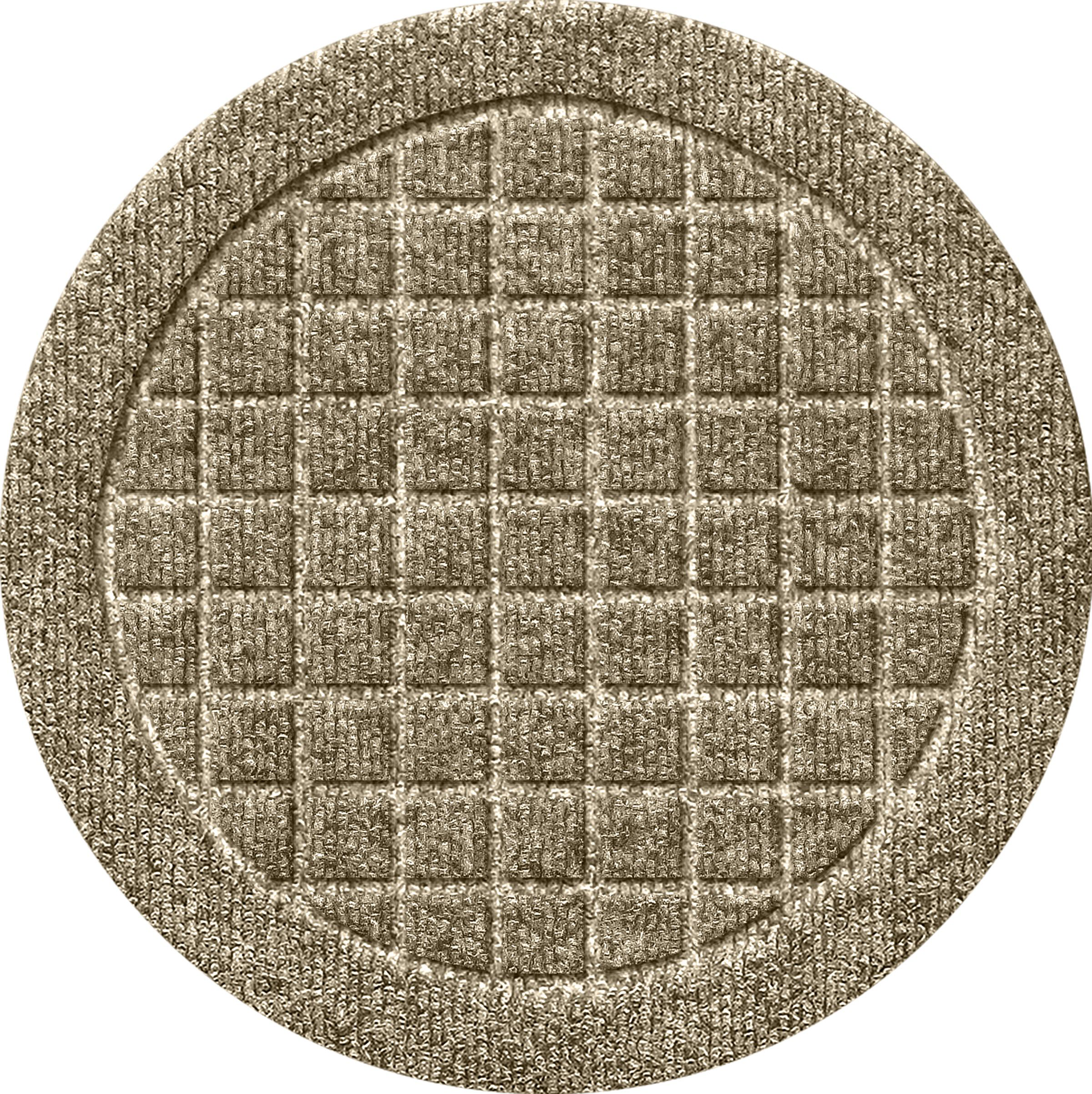 Image of Bungalow Flooring Waterhog Squares Indoor-Outdoor Round Plant Trivet - Trivet set of 4 - Camel