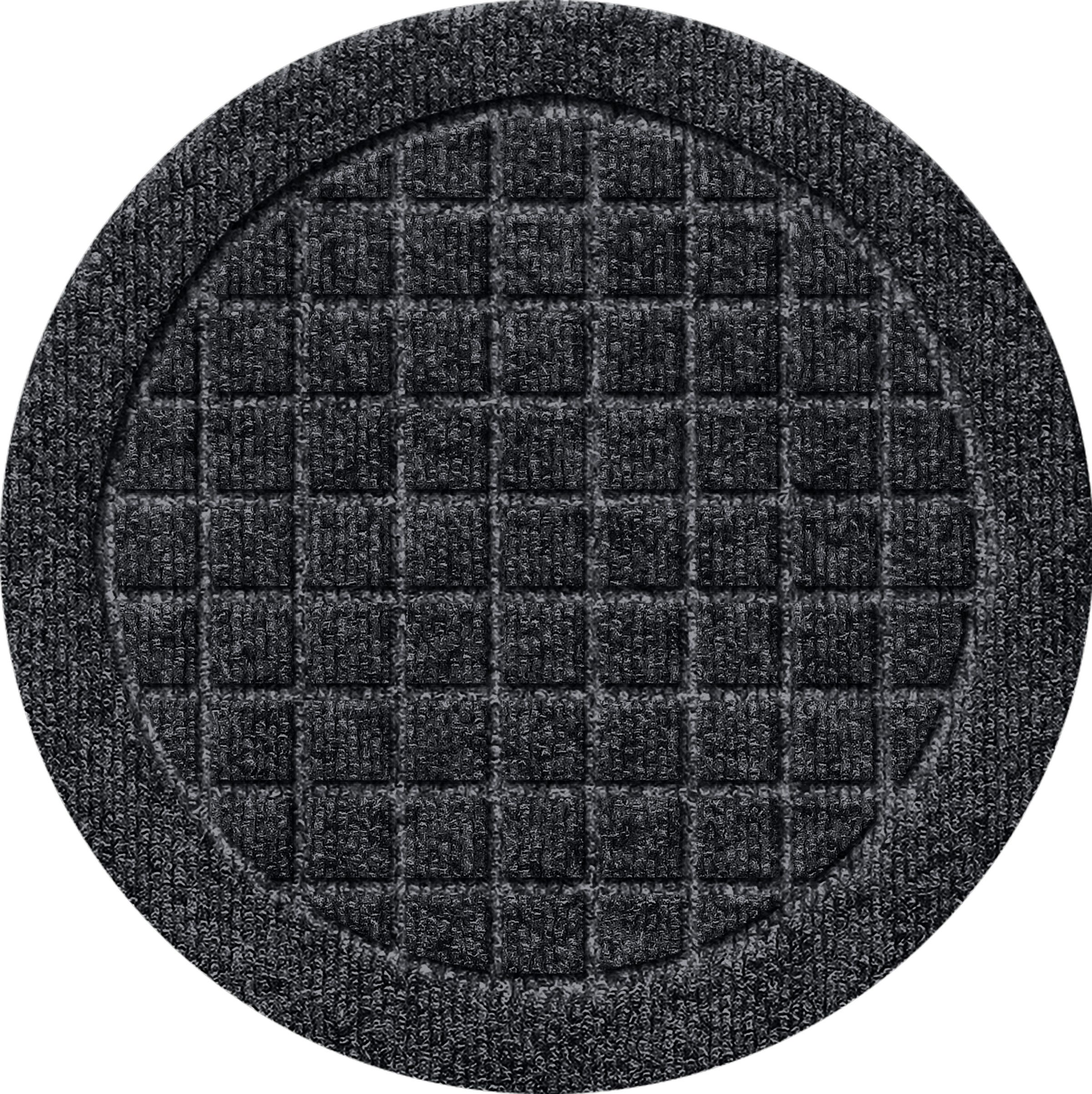 Image of Bungalow Flooring Waterhog Squares Indoor-Outdoor Round Plant Trivet - Trivet set of 4 - Charcoal