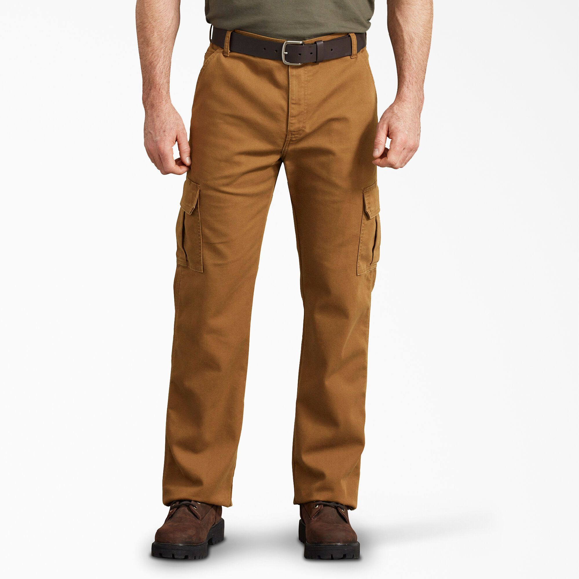 Dickies FLEX Regular-Fit Straight-Leg Tough Max Duck Cargo Pants for Men - Stonewashed Brown Duck - 30x32