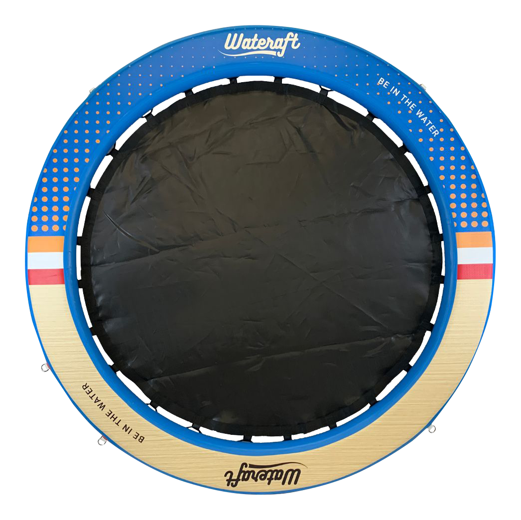 Wateraft 8 ft x 8 ft Inflatable Round Floating Dock, Water Raft, Pad & Boat Docking Station for Lake, Pool, Beach & Ocean, w/ D-rings, Multicolor