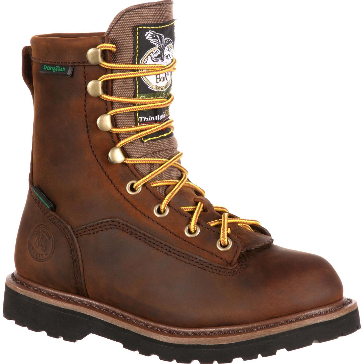 Image of Georgia Boot Insulated Waterproof Outdoor Boots for Kids - Dark Brown