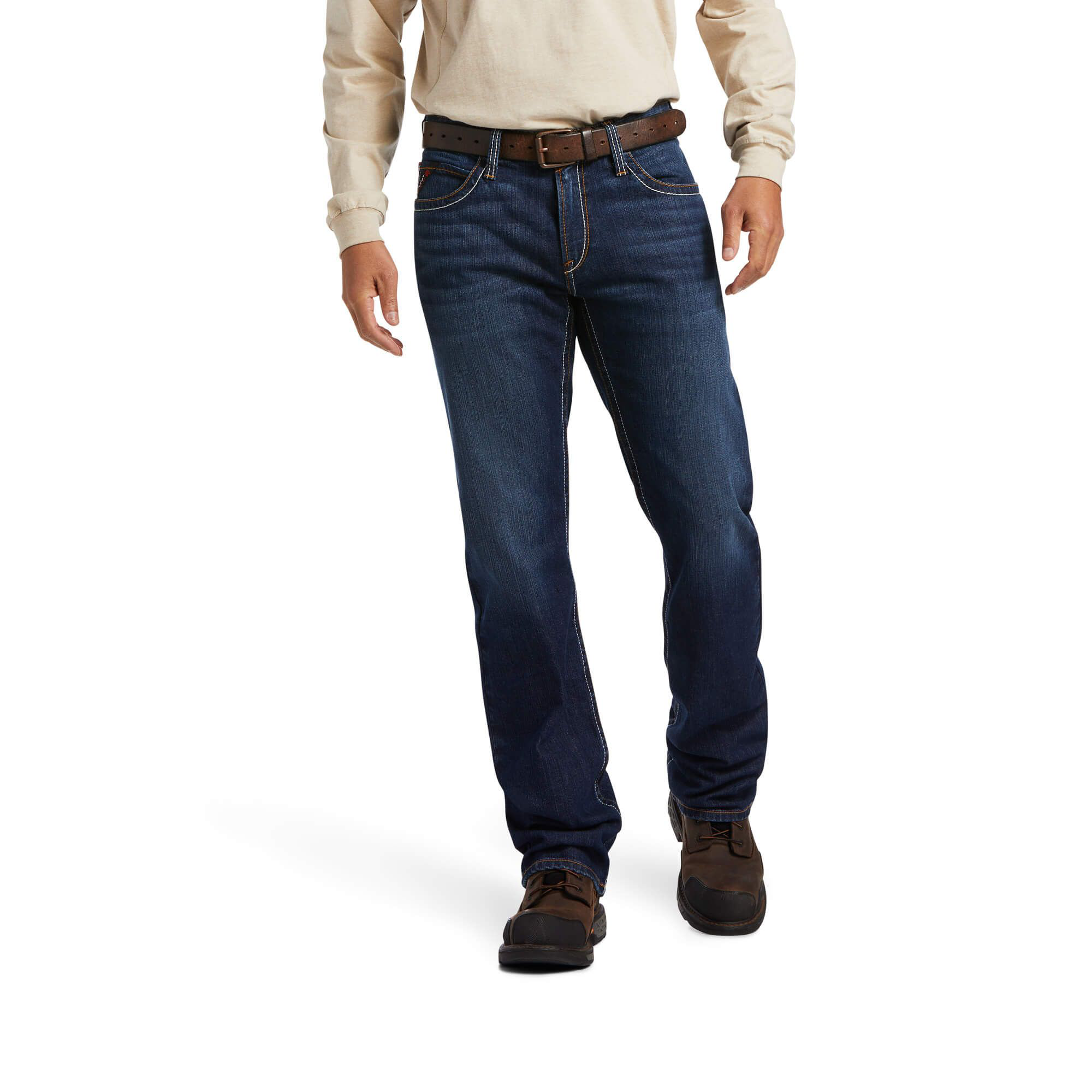 Image of Ariat FR M4 Relaxed DuraStretch Stillwell Boot-Cut Jeans for Men - Calder - 42x38