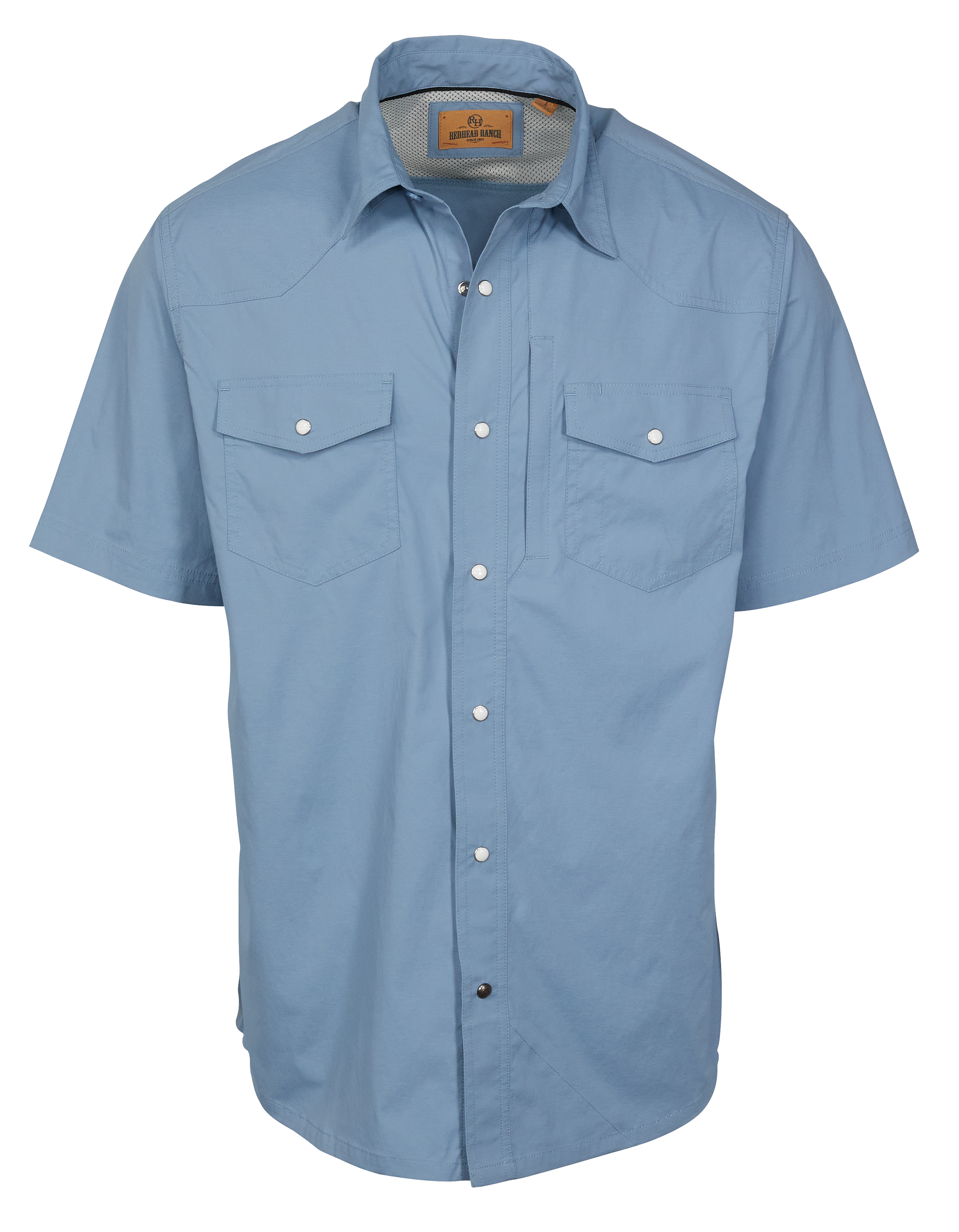 Poncho Short Sleeve Pearl Snap Fishing Shirt Green With Logo Men's Large  Regular