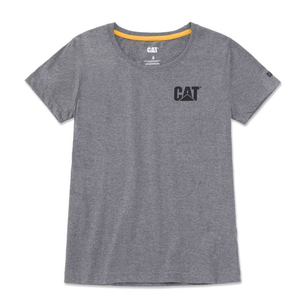 Image of CAT Workwear Trademark Short-Sleeve T-Shirt for Ladies - Dark Heather Grey