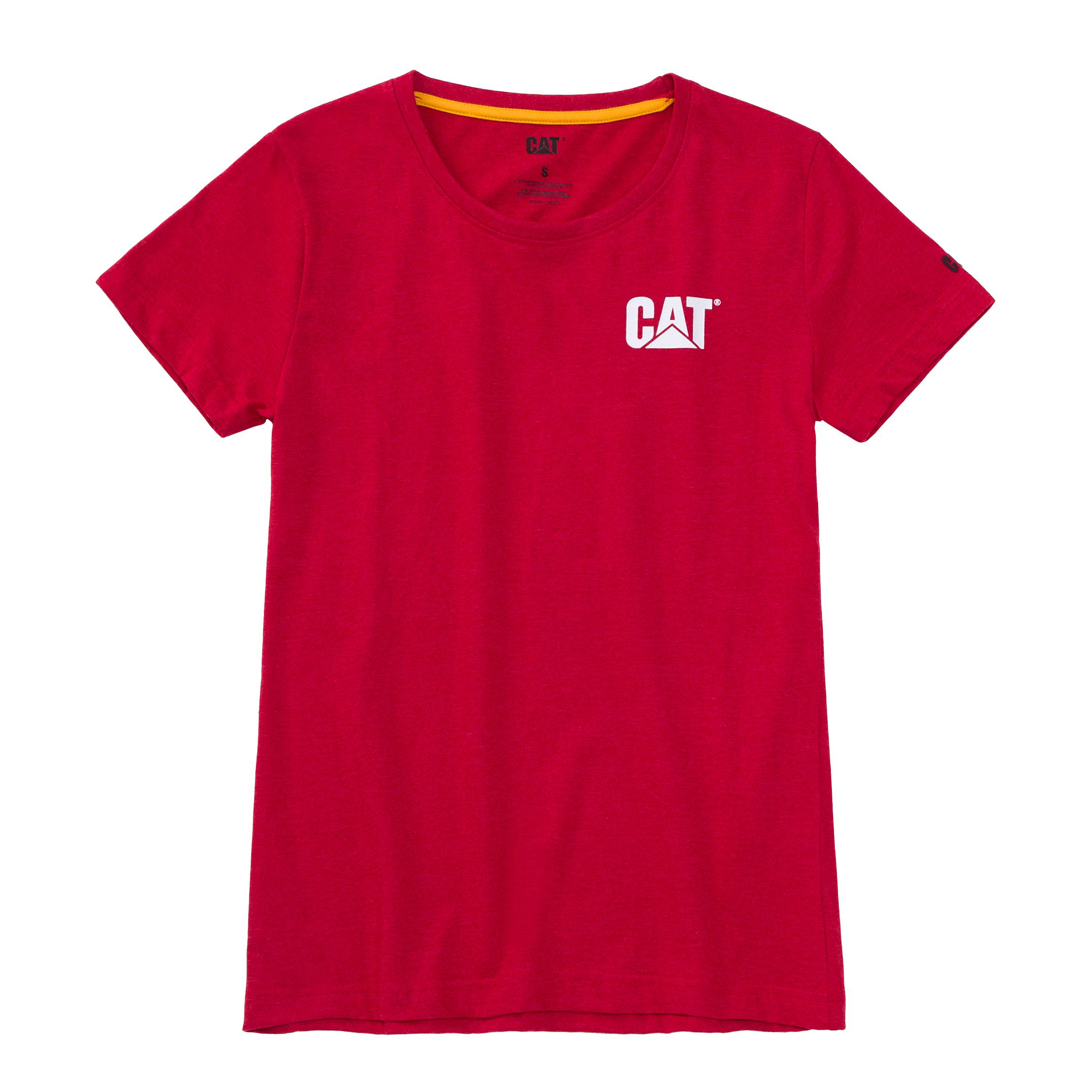 Image of CAT Workwear Trademark Short-Sleeve T-Shirt for Ladies - Hot Red Heather