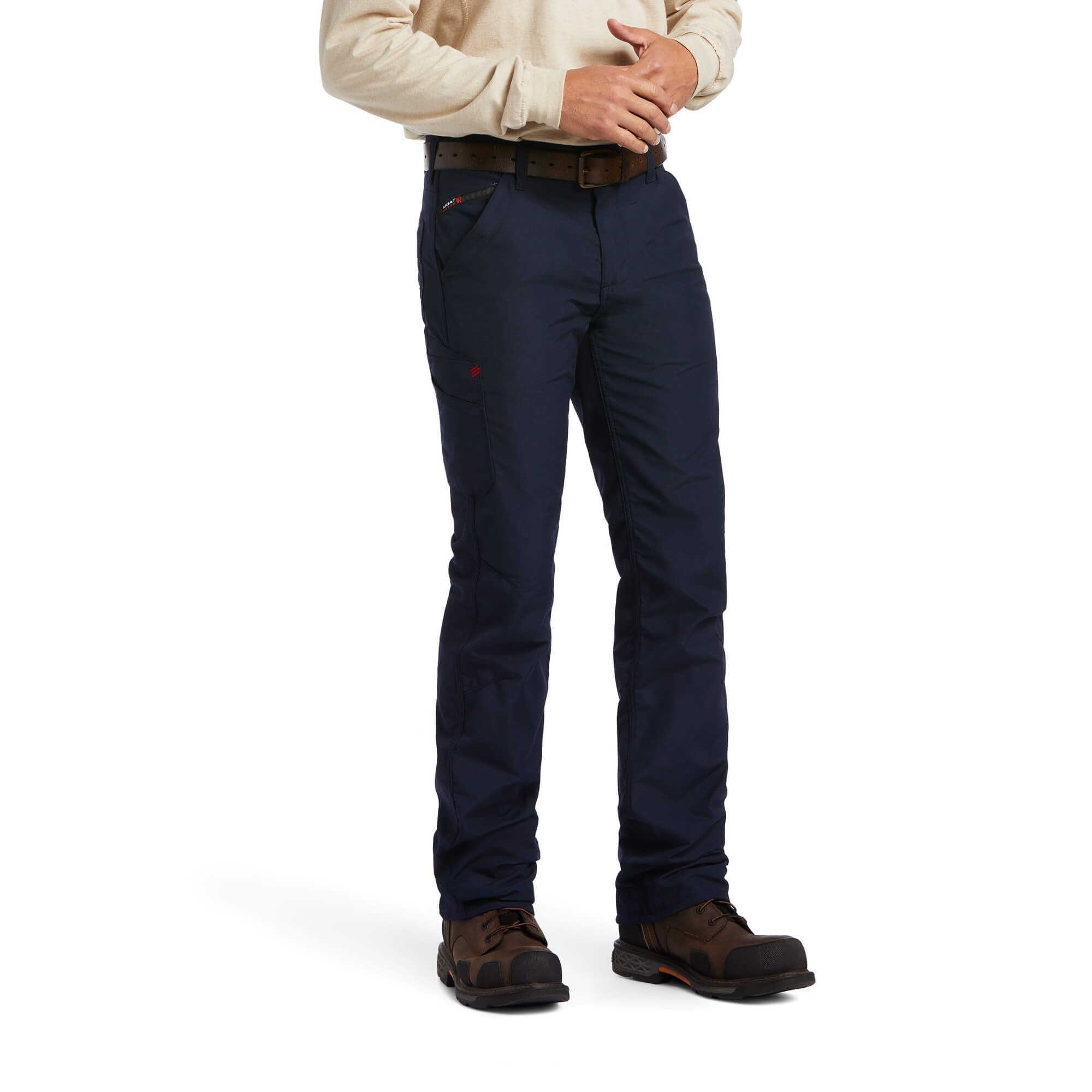 Men's Flame-Resistant M5 Straight DuraLight Ripstop Leg Pant in Navy Meta-aramid/Modacrylic/Para-aramid, Size: 40 X 38 by Ariat