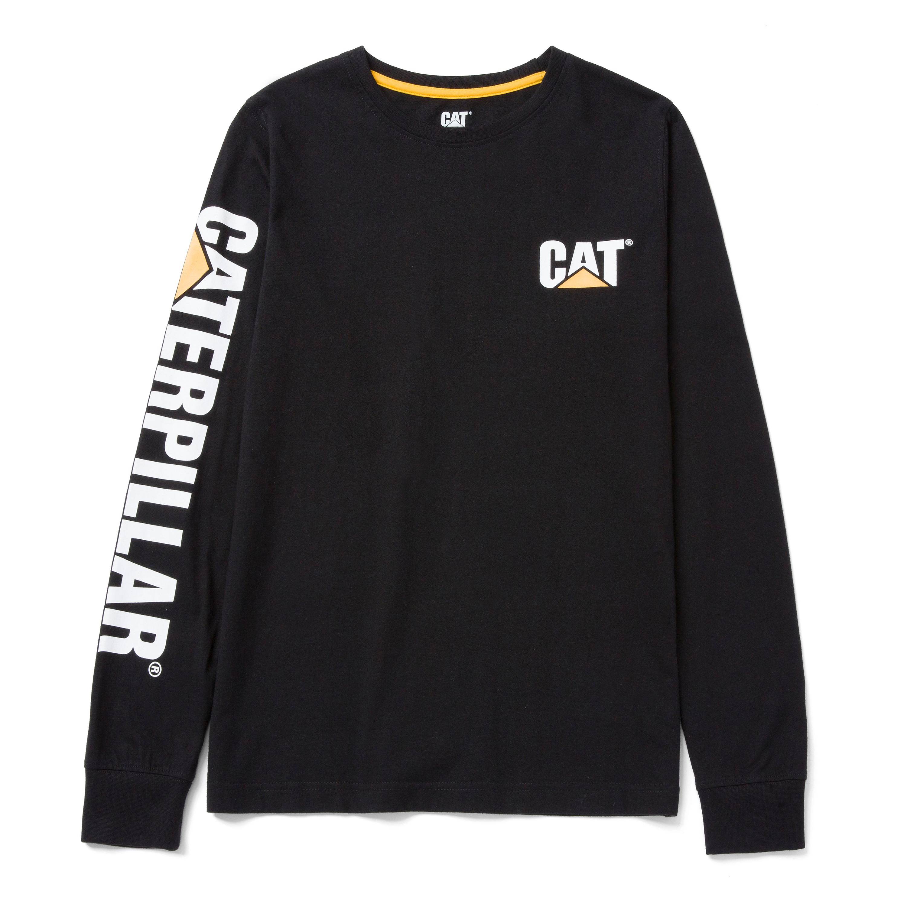 Image of CAT Trademark Banner Long-Sleeve T-Shirt for Ladies - Black