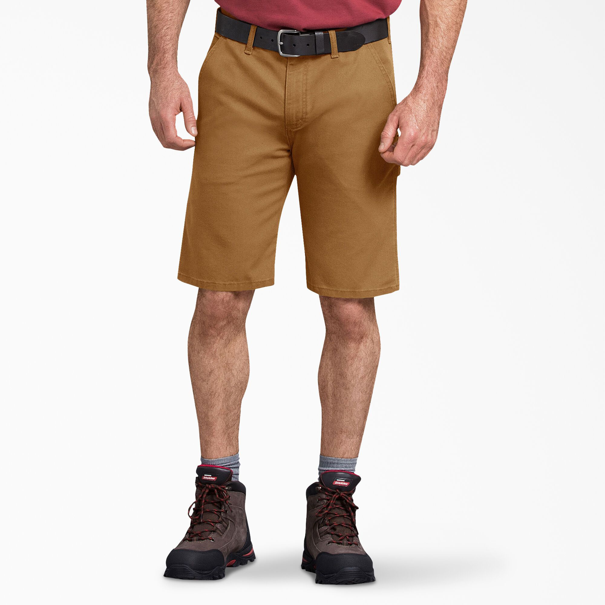 Image of "Dickies FLEX Tough Max Duck Carpenter 11"" Shorts for Men - Stonewashed Brown Duck - 30"