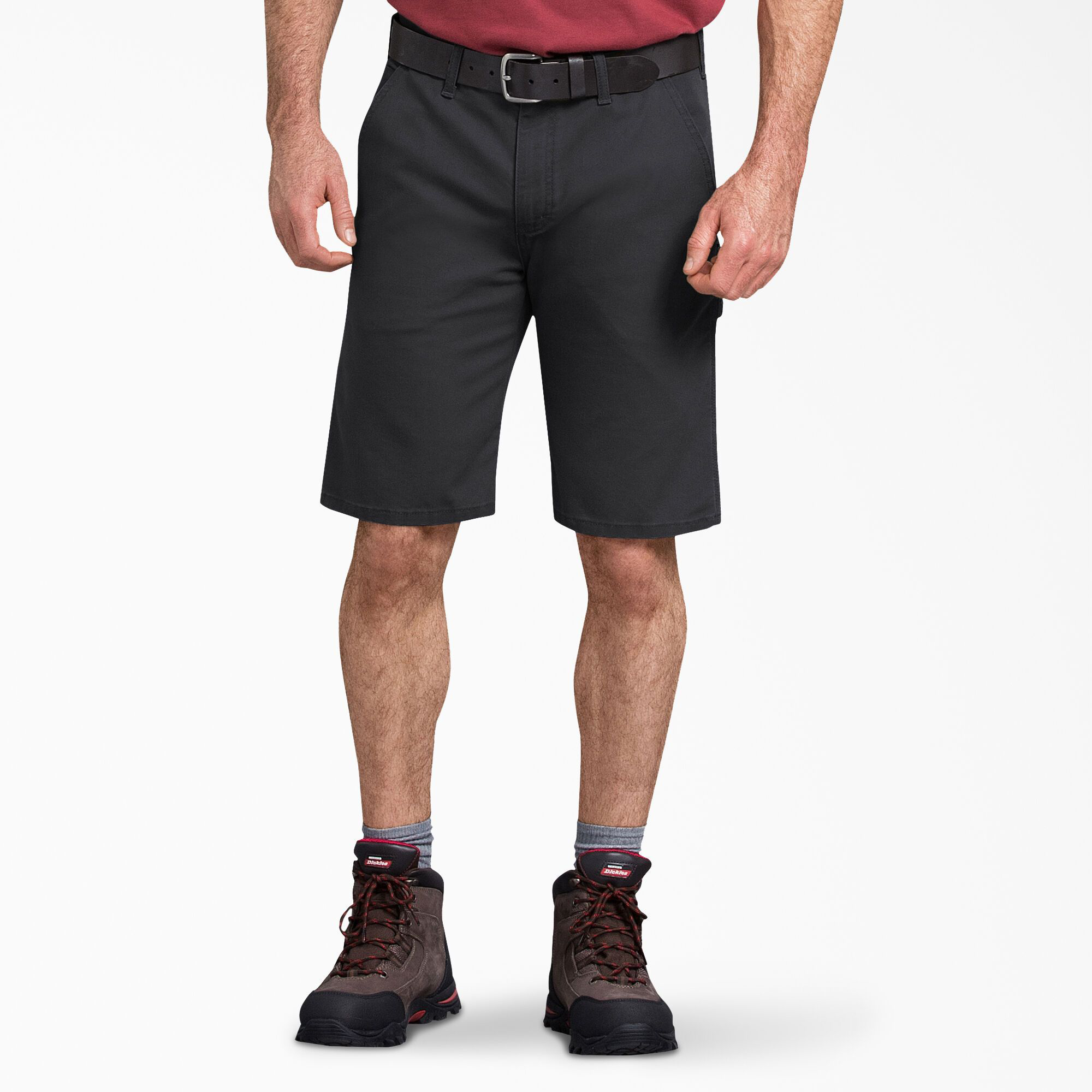 Image of "Dickies FLEX Tough Max Duck Carpenter 11"" Shorts for Men - Stonewashed Black - 32"