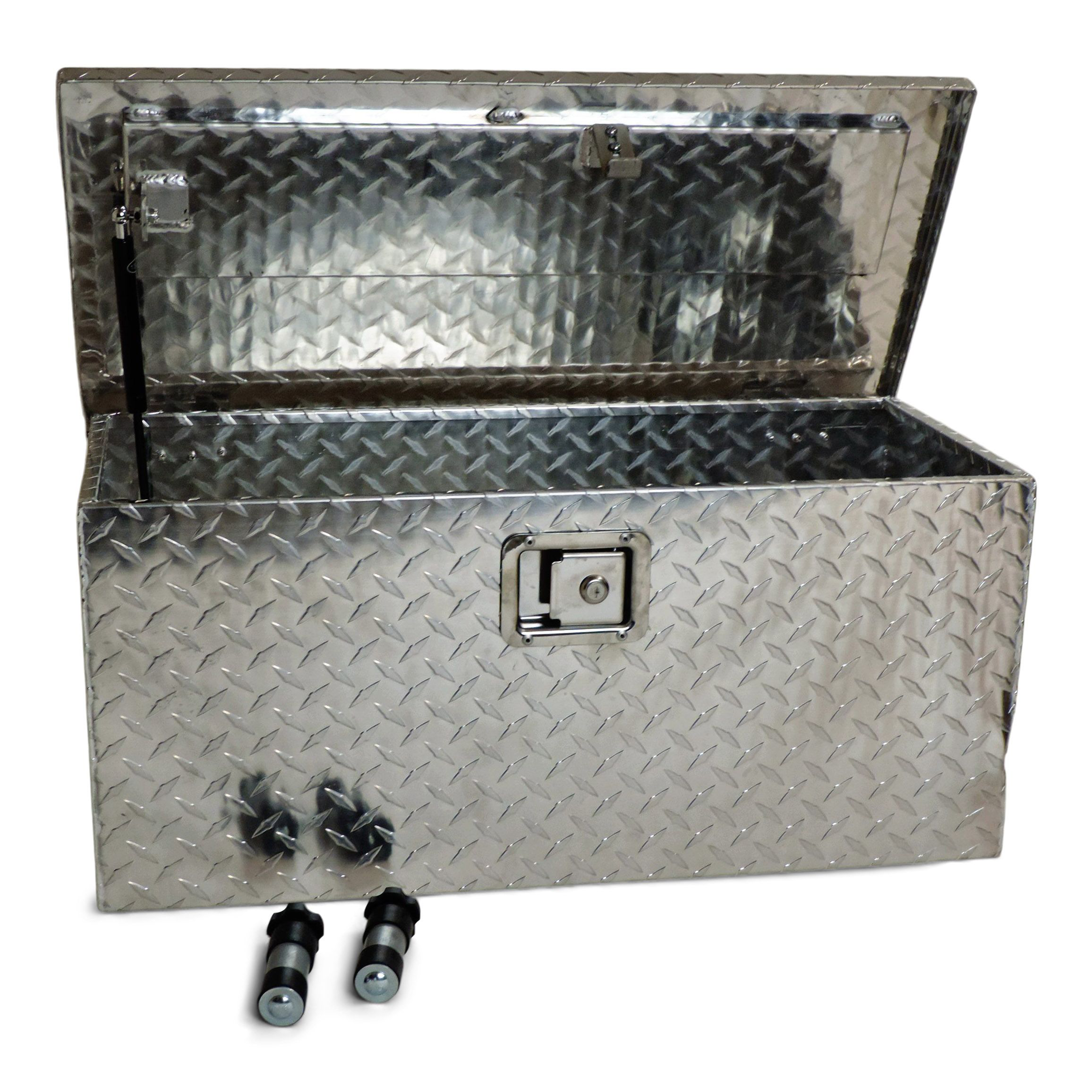 Image of Hornet Outdoors Direct-Attach Large Aluminum Diamond-Plate Tool Box for Polaris General