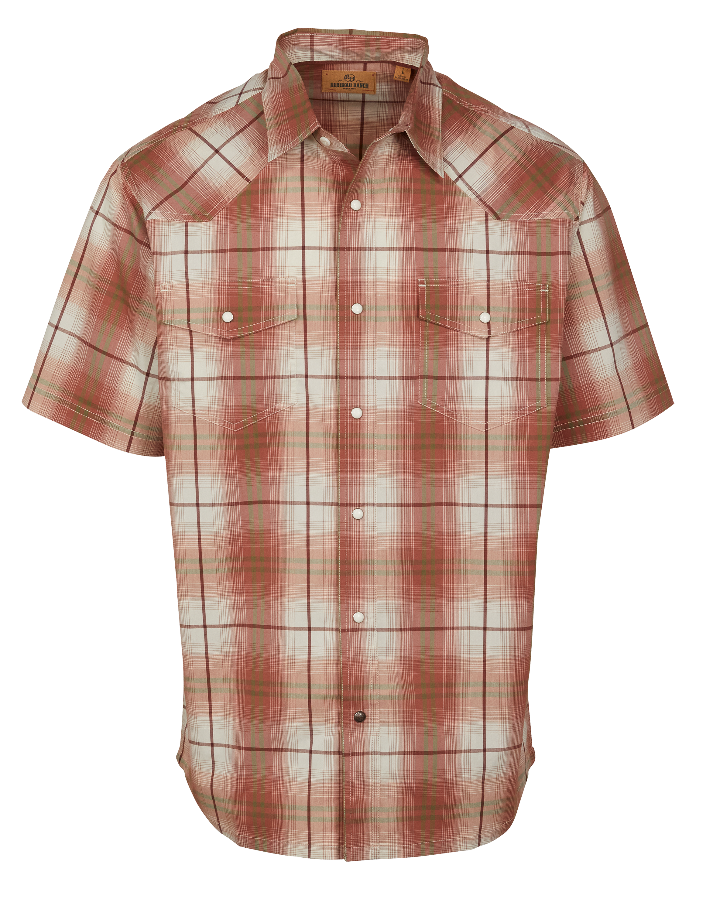 Image of RedHead Ranch Kennedale Plaid Short-Sleeve Shirt for Men - Chutney Plaid - S