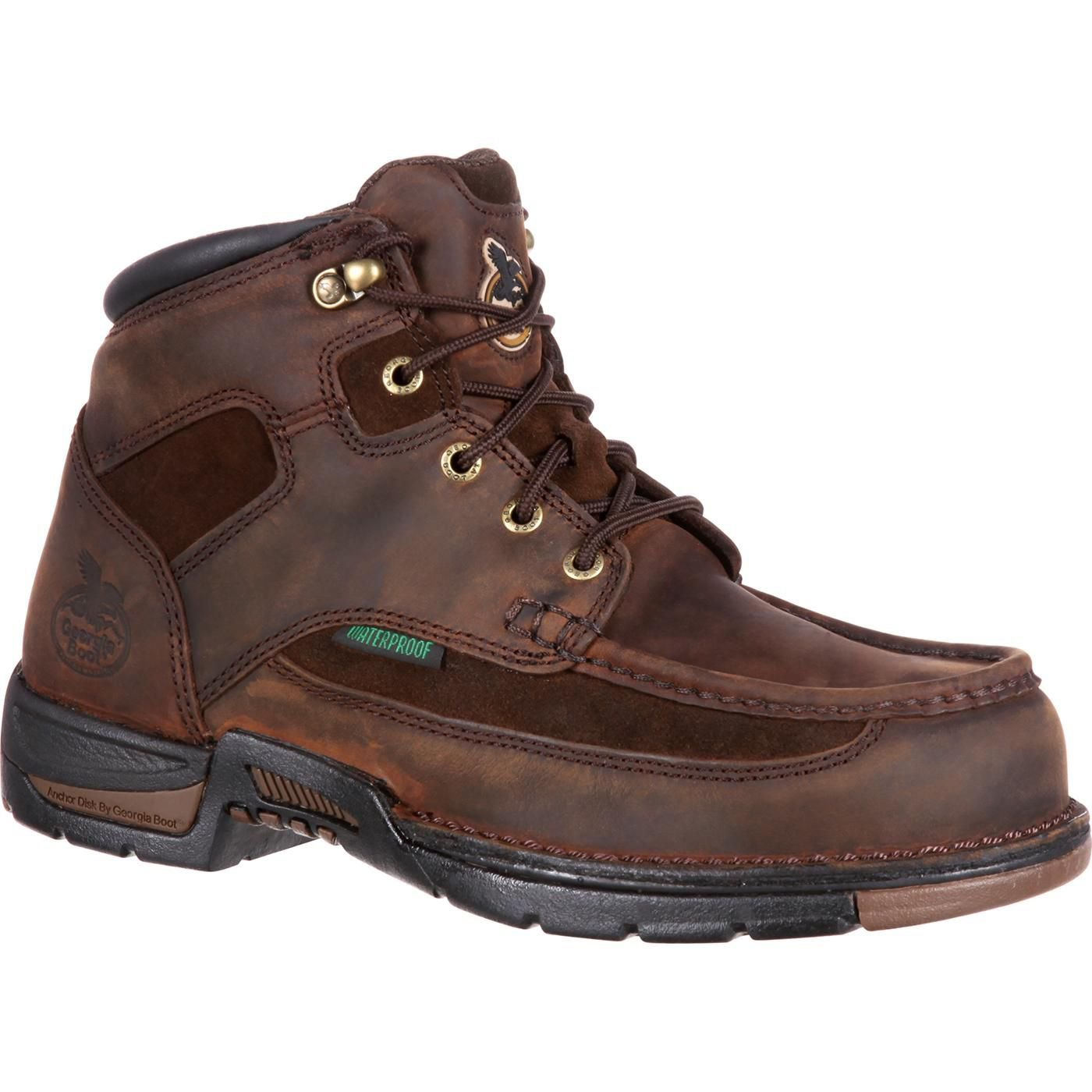 Image of Georgia Boot Athens Waterproof Steel Toe Work Boots for Men - Brown
