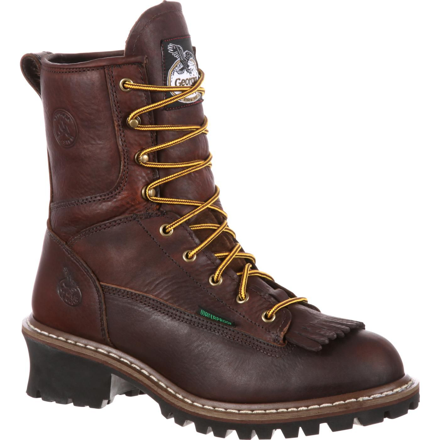 Image of Georgia Boot Logger Waterproof Work Boots for Men - Chocolate - 7.5W