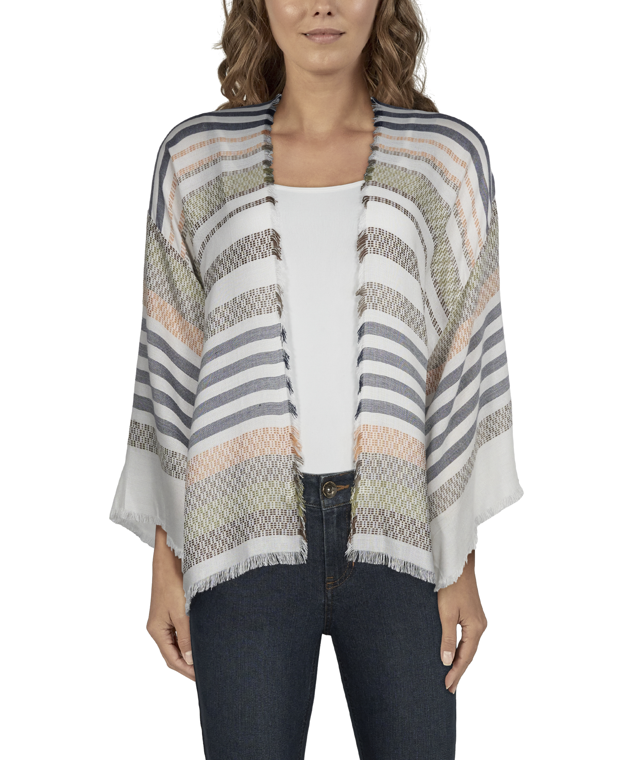NATURAL REFLECTIONS Stripe Ranchera Kimono for Ladies