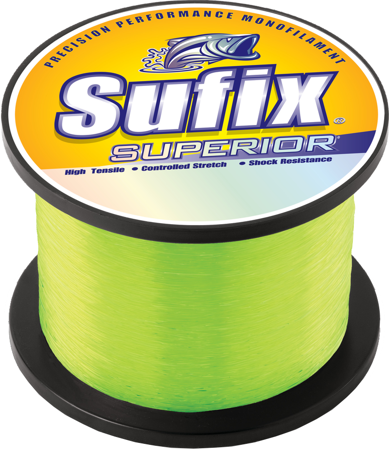 Image of Sufix Superior Fishing Line Bulk Spool - Hi-Vis Yellow - 655 Yards - 80 Lb. Test