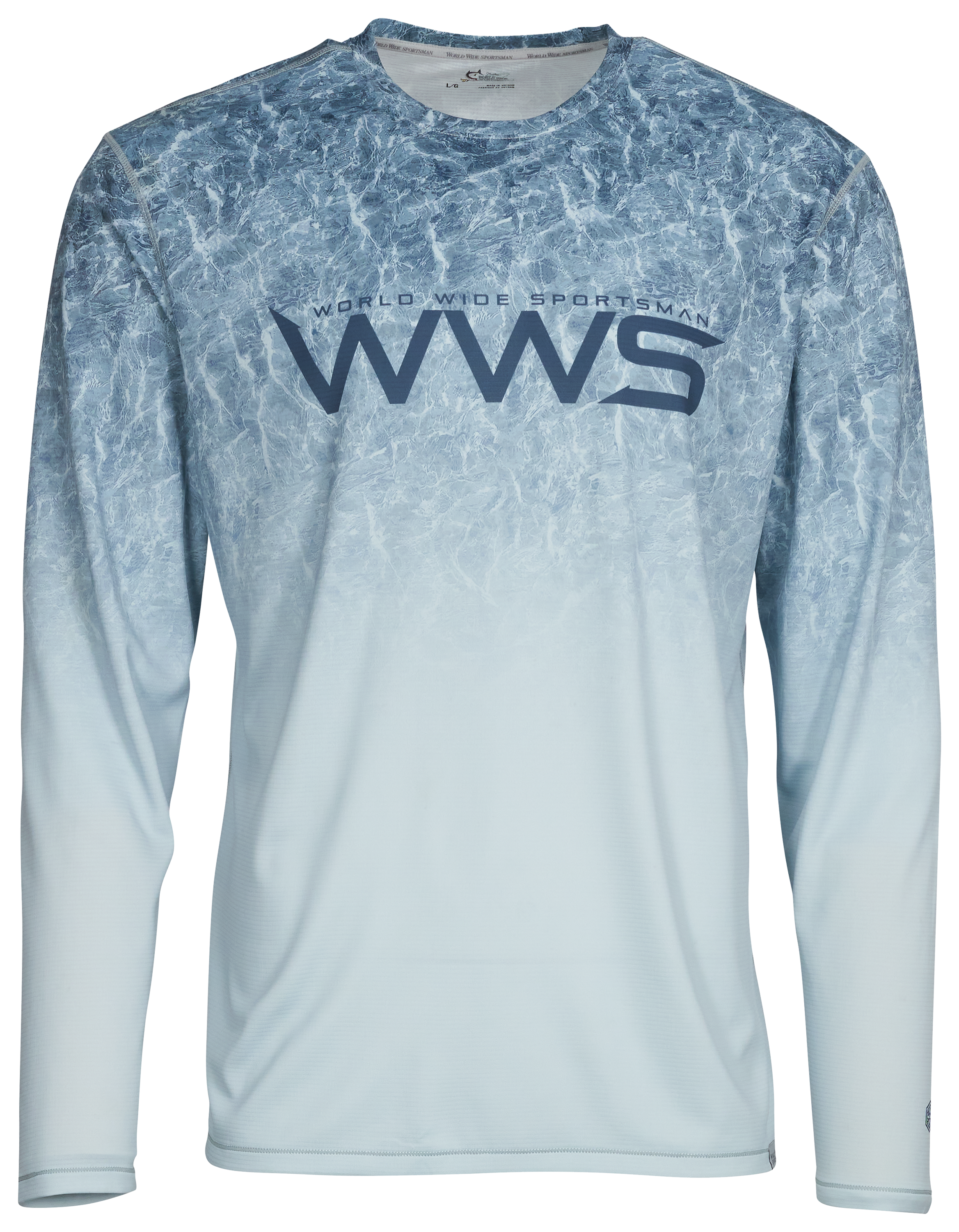 Image of World Wide Sportsman 3D Cool Long-Sleeve Casting Shirt - Insignia Blue Water Camo
