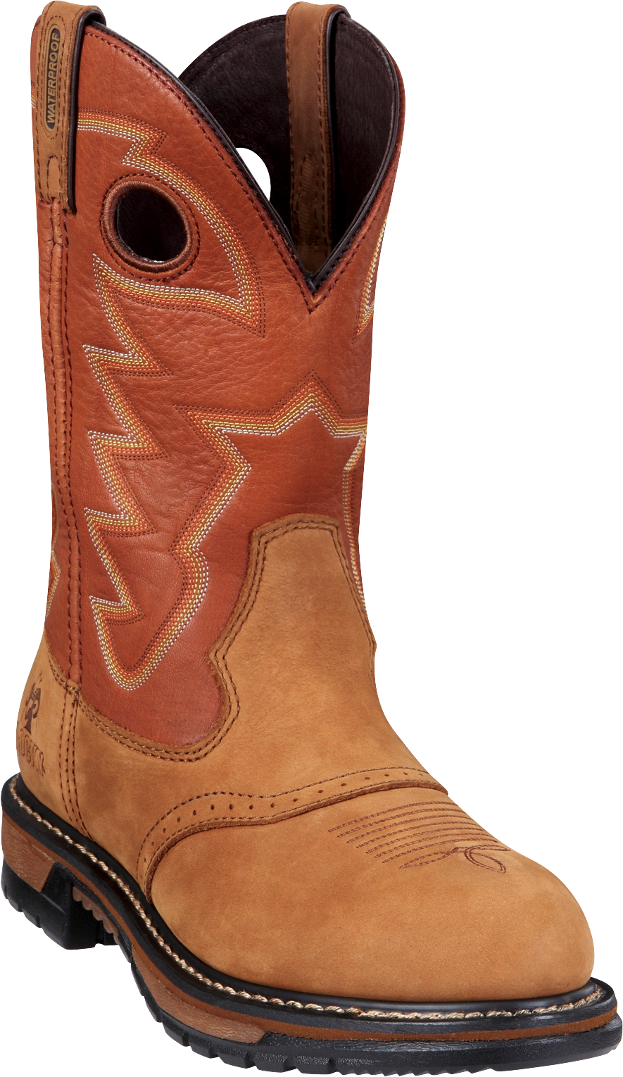 Image of Rocky Original Ride Branson Saddle Roper Western Work Boots for Men - Aztec