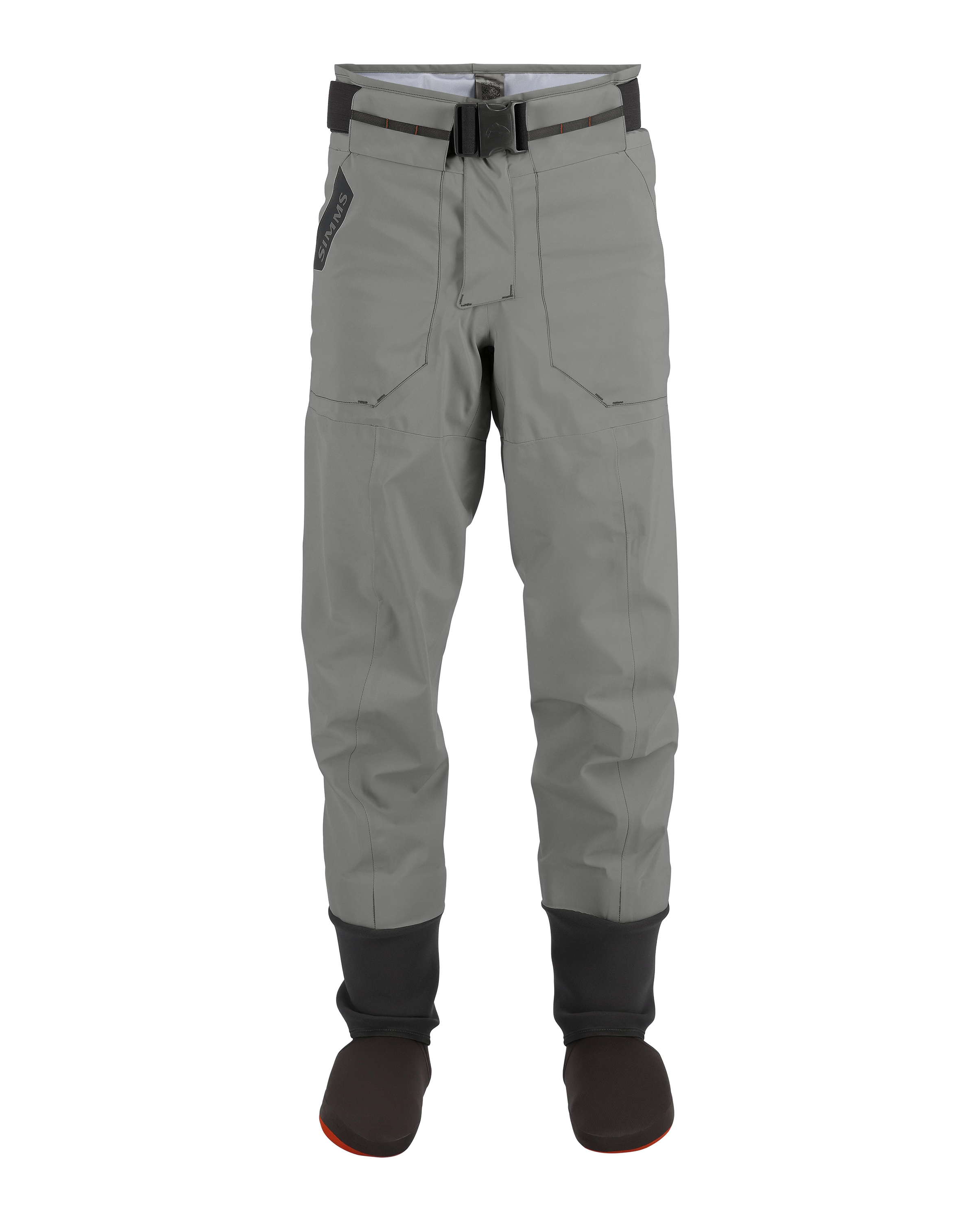 Image of Simms Freestone Waist-High Stockingfoot Waders for Men - Smoke - Extra Large
