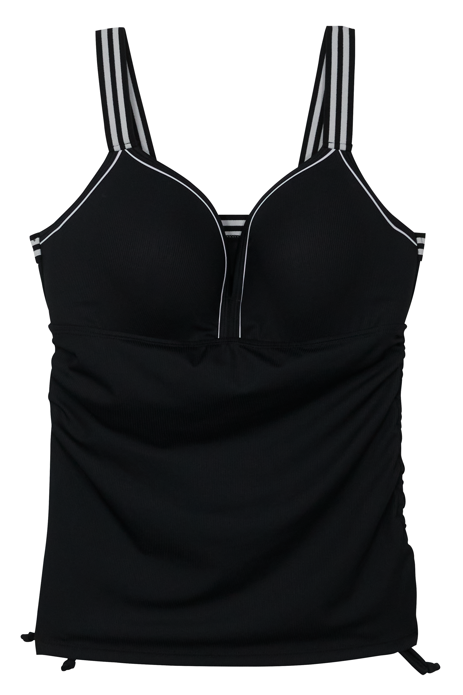 Free Country Track Stripe Swim Tankini Top for Ladies                                                                           