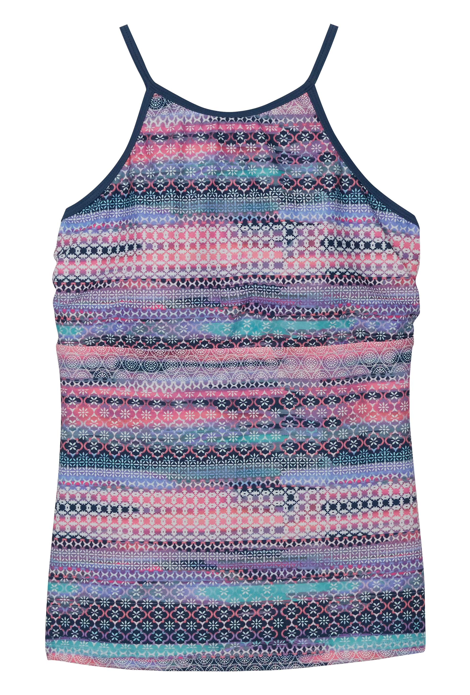 FREE COUNTRY Summer Haze High-Neck Macrame-Back Tankini Top for Ladies
