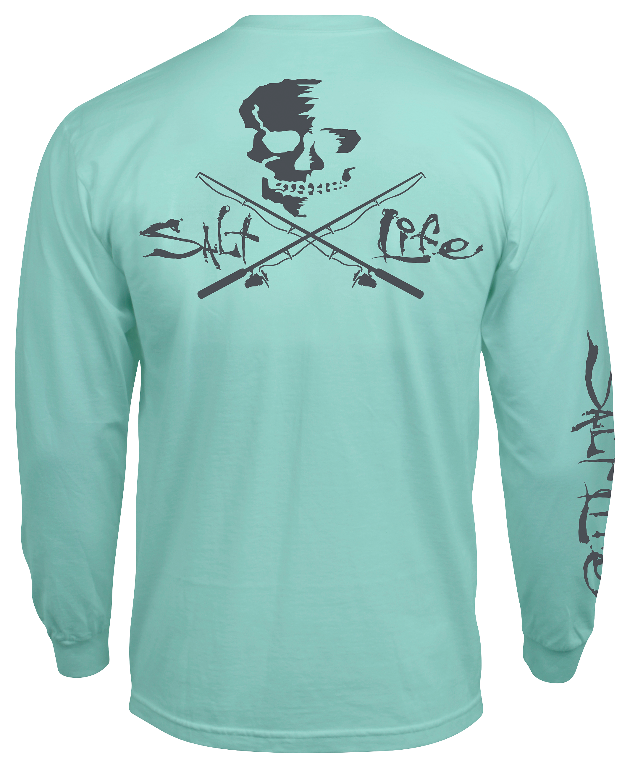 SALT LIFE Skull and Poles Long-Sleeve Pocket T-Shirt for Men