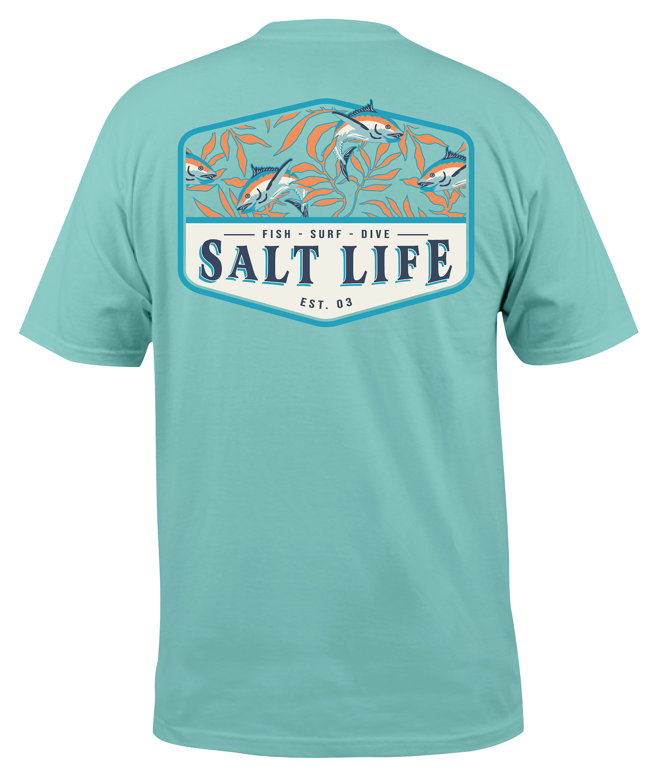 Salt Life Hide 'n Sea Short-Sleeve T-Shirt for Men - Aruba Blue - M