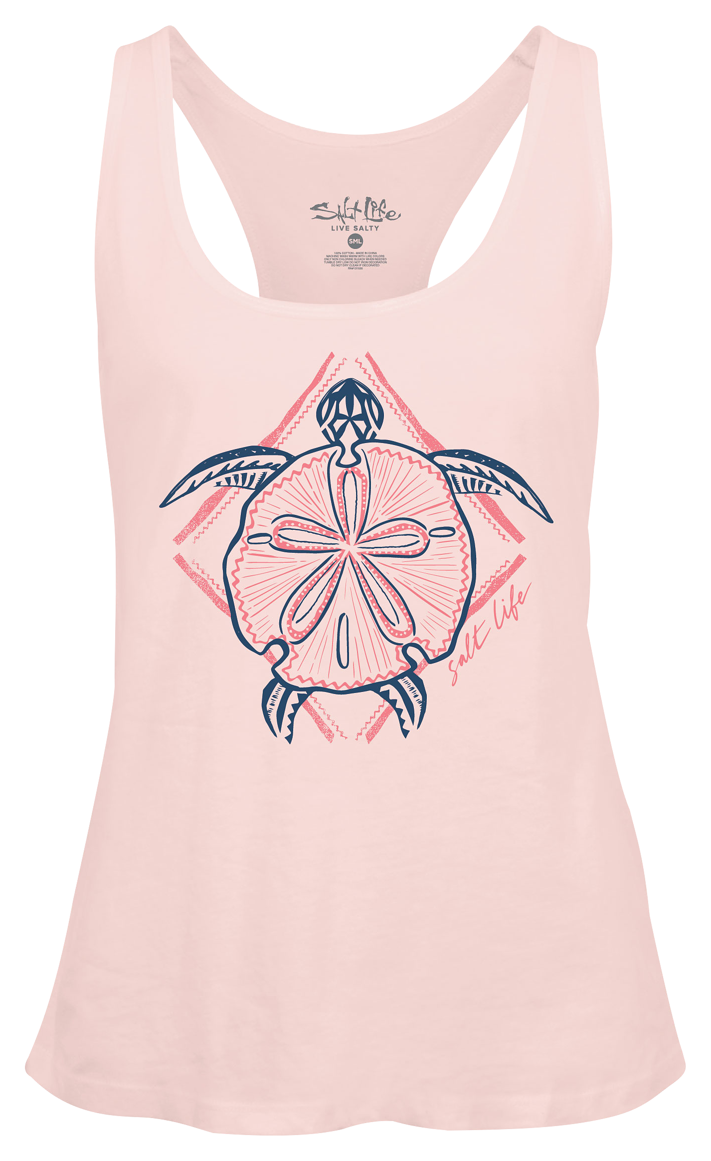 Image of Salt Life Turtle Bay Tank Top for Ladies - Pink Pearl - S