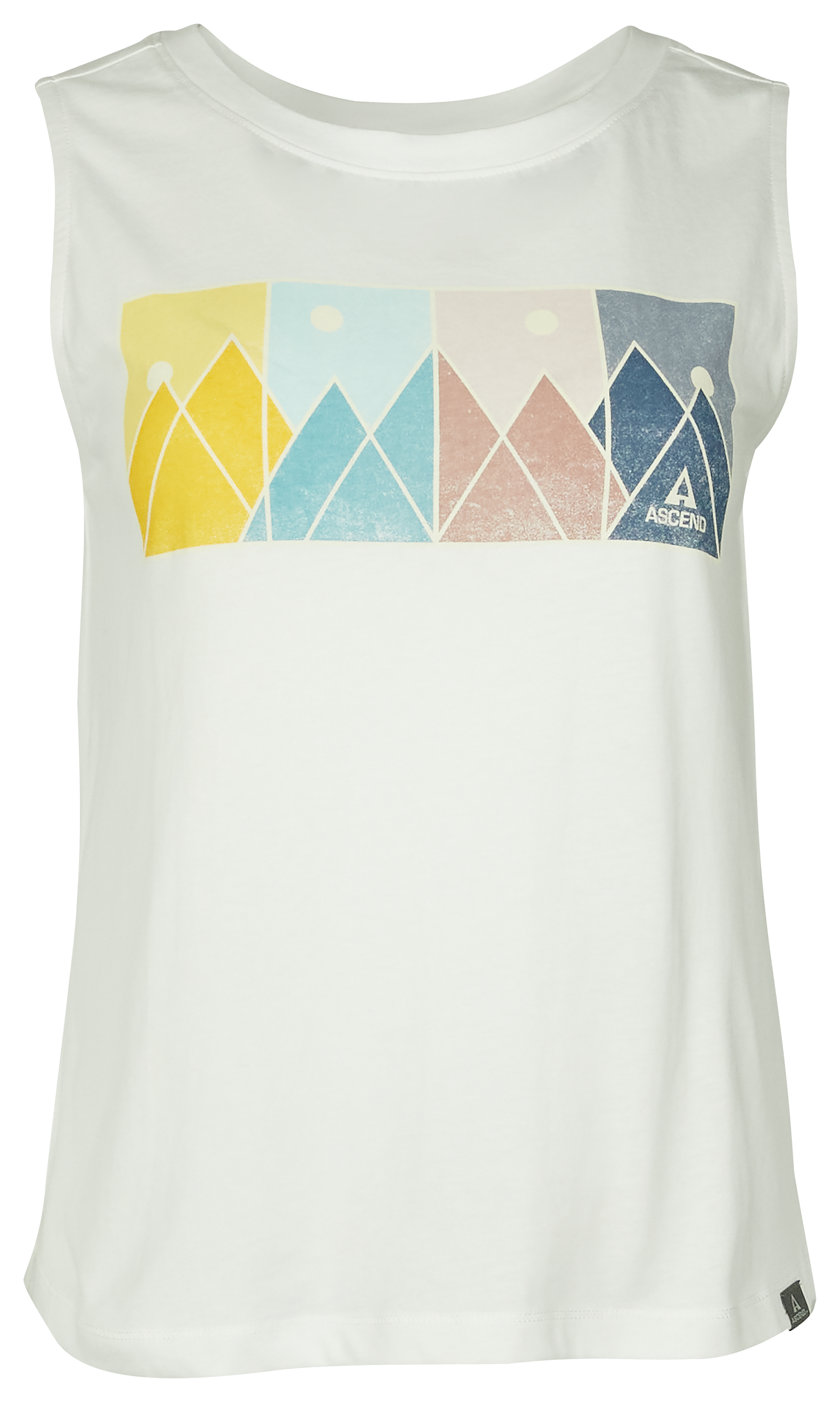 Image of Ascend Organic Mountain Graphic Tank Top for Ladies - Bright White - L