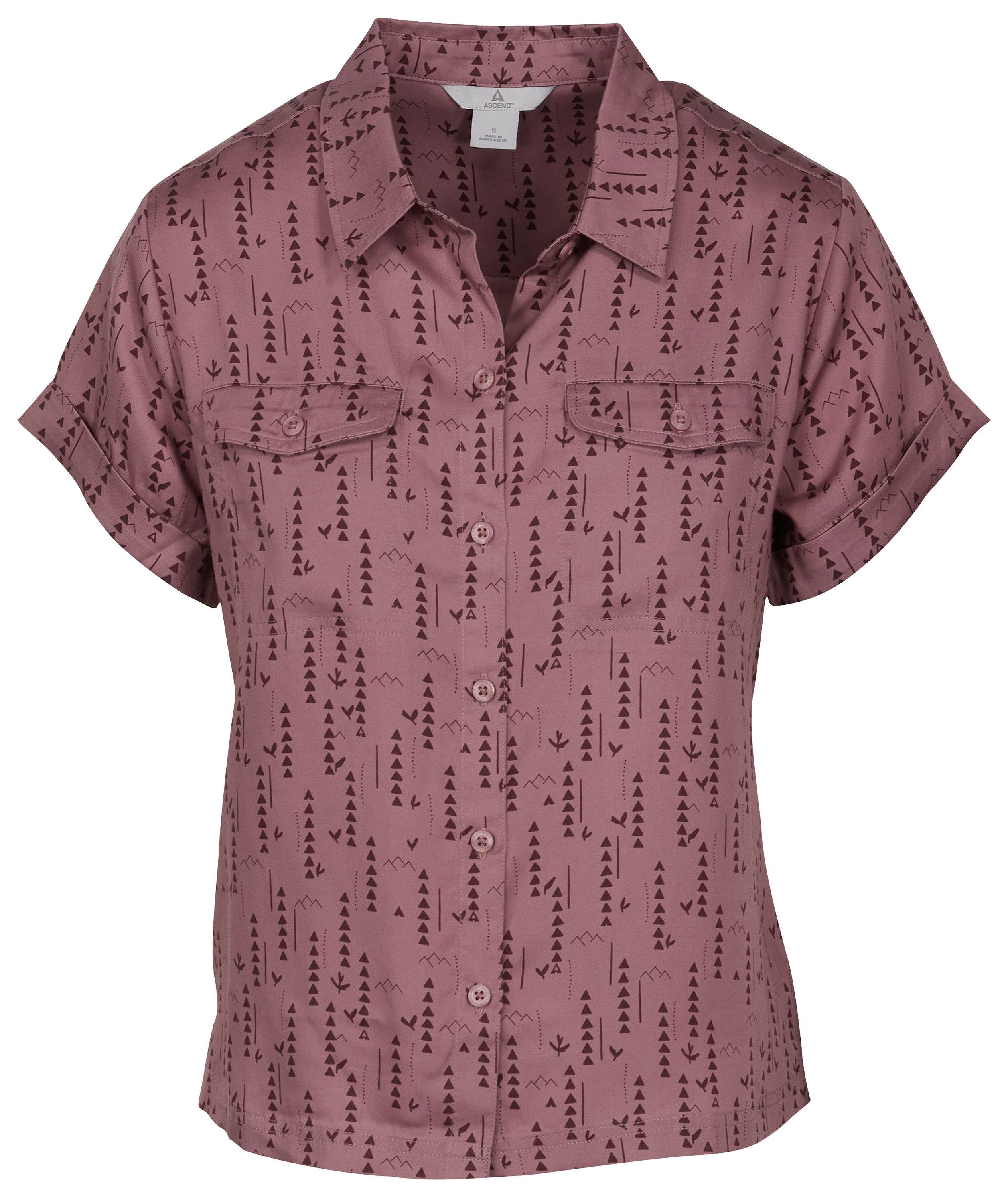 Image of Ascend Camp Button-Down Short-Sleeve Shirt for Ladies - Wistful Mauve - S