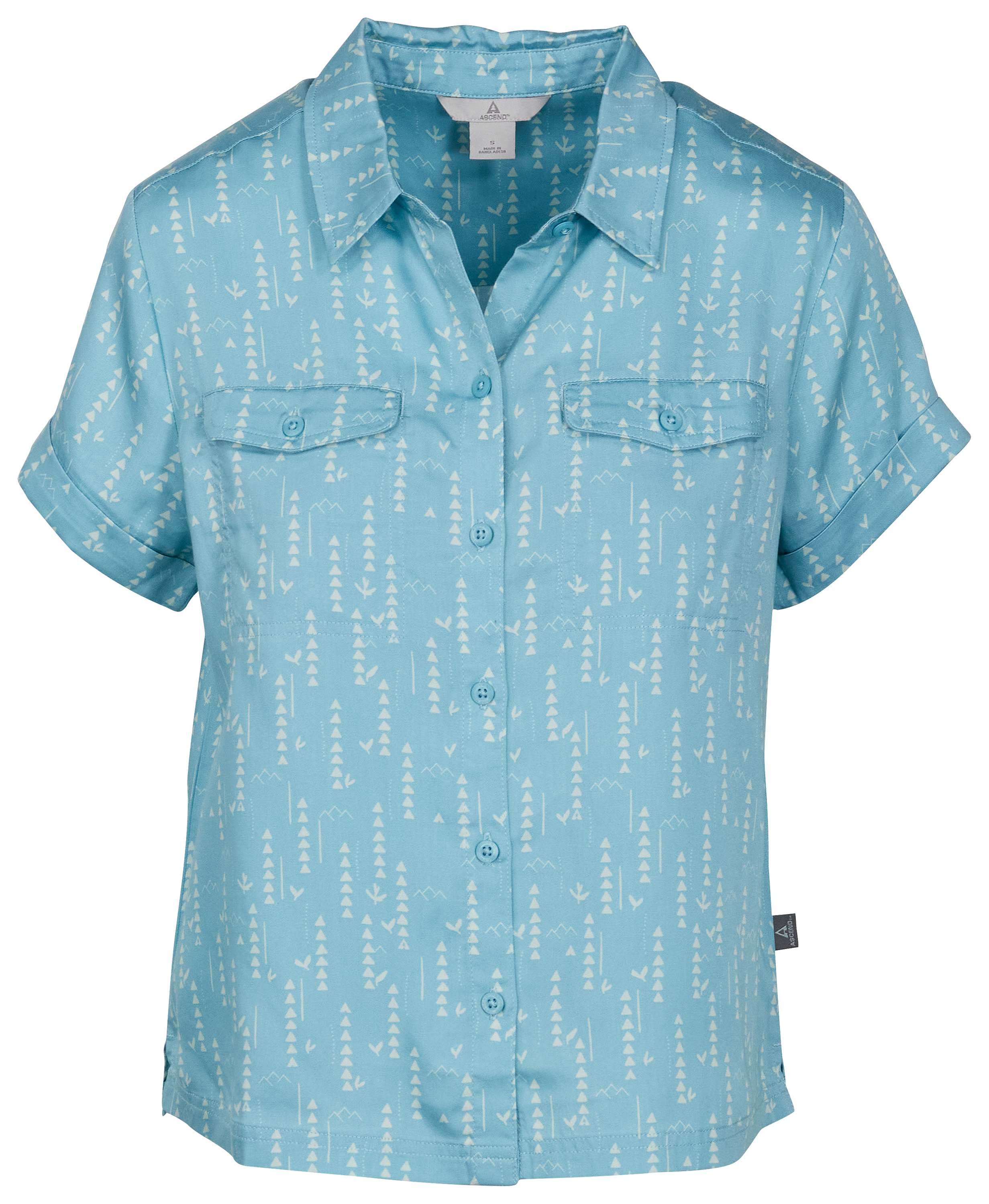 Image of Ascend Camp Button-Down Short-Sleeve Shirt for Ladies - Stillwater - XS