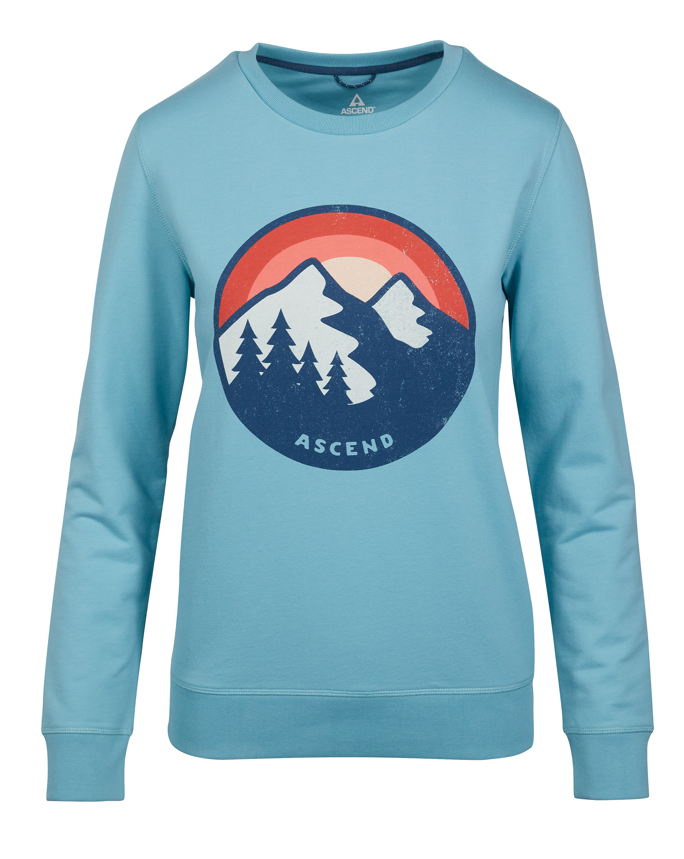 Image of Ascend To and Fro Sunset Mountain Graphic Sweatshirt for Ladies - Stillwater - XS