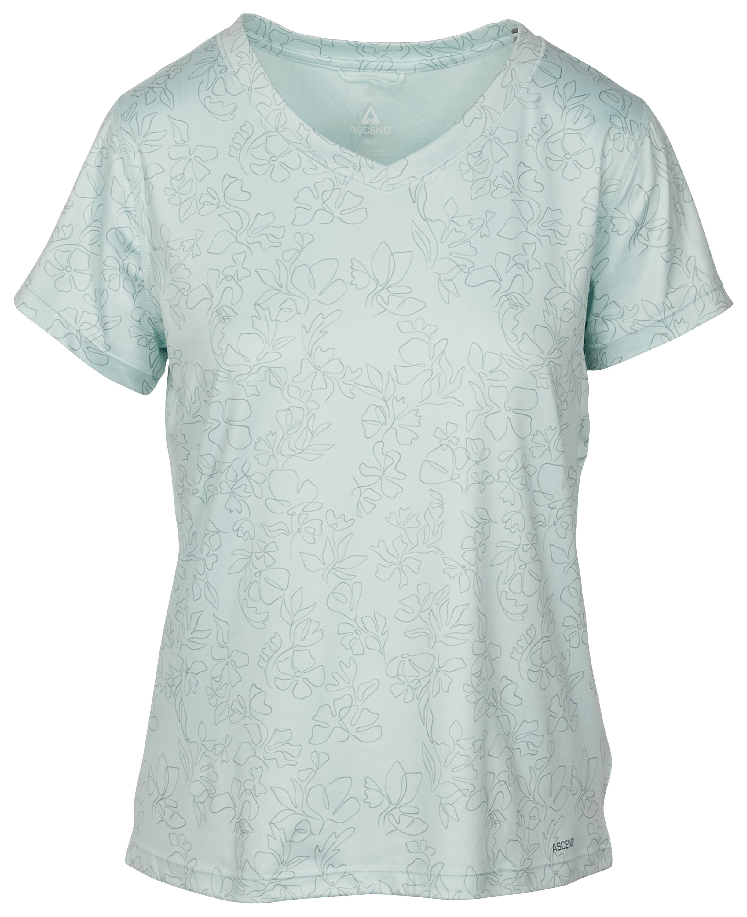 Image of Ascend Evolve Performance Short-Sleeve T-Shirt for Ladies - Surf Spray Wildflower - XS