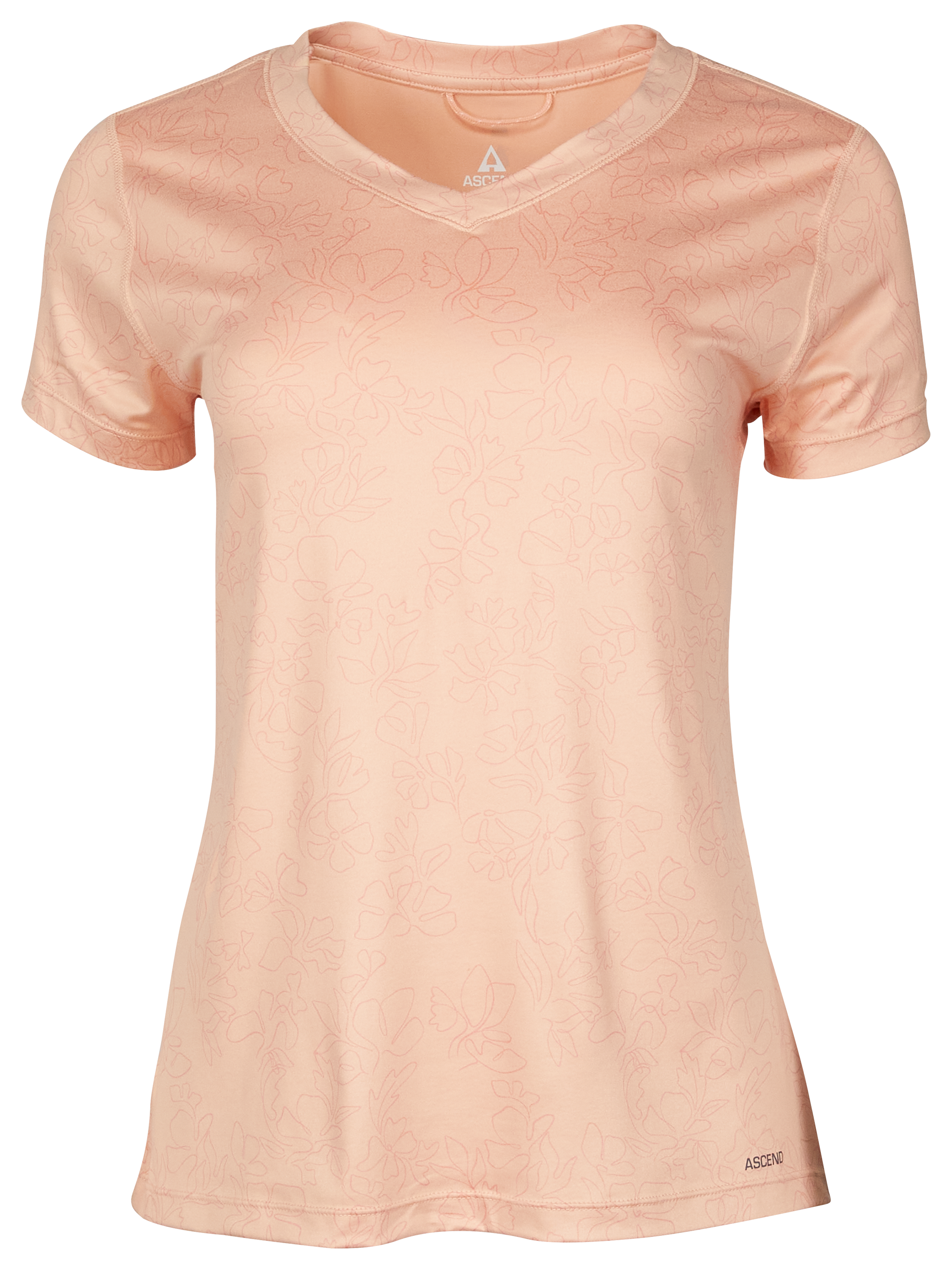 Image of Ascend Evolve Performance Short-Sleeve T-Shirt for Ladies - Dusty Pink Wildflower - XS